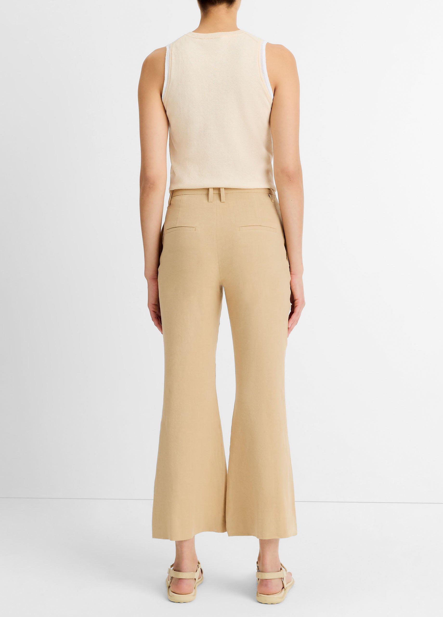 Linen-Blend Crop Flare Trouser image number 2