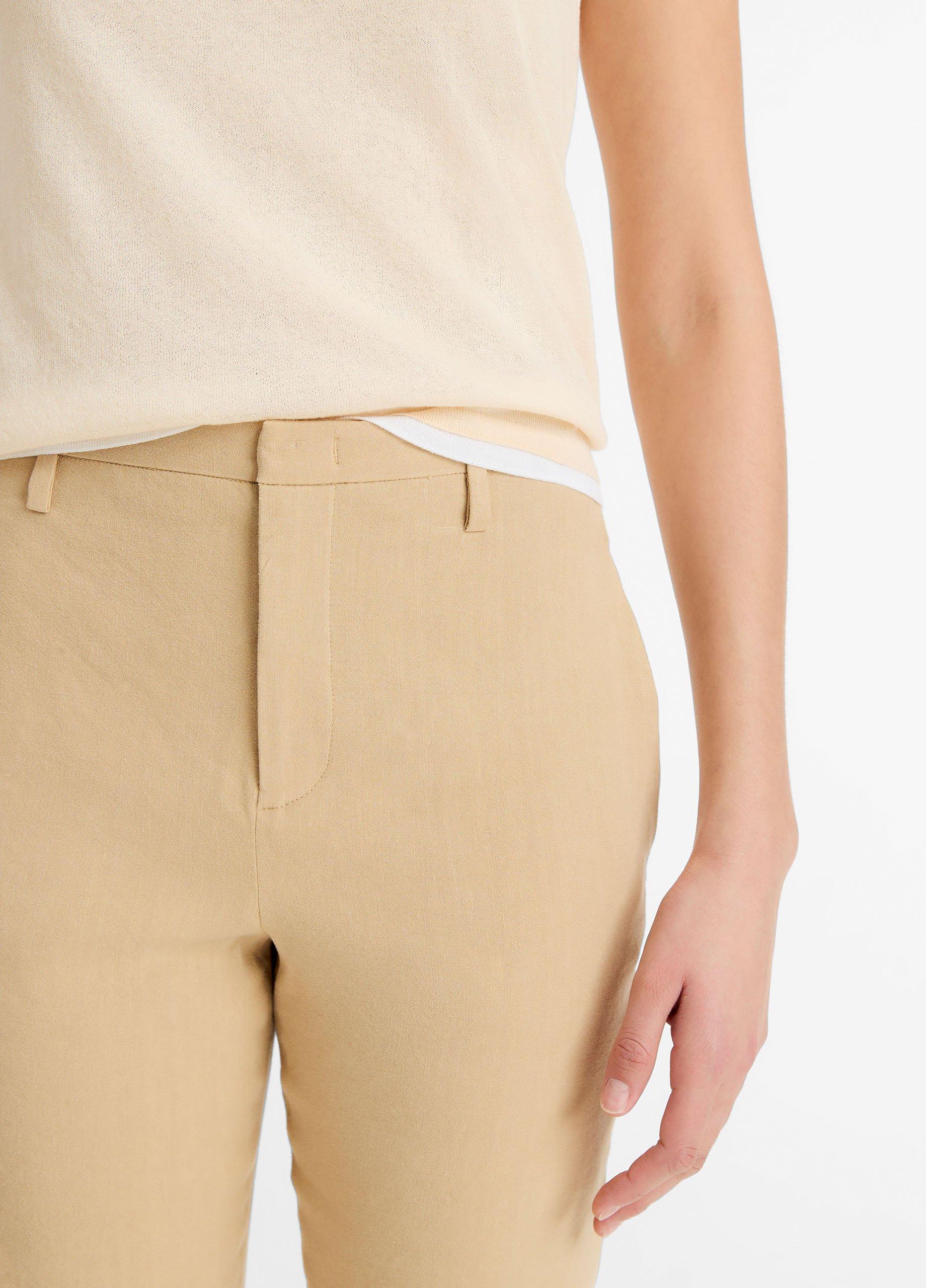 Linen-Blend Crop Flare Trouser image number 3