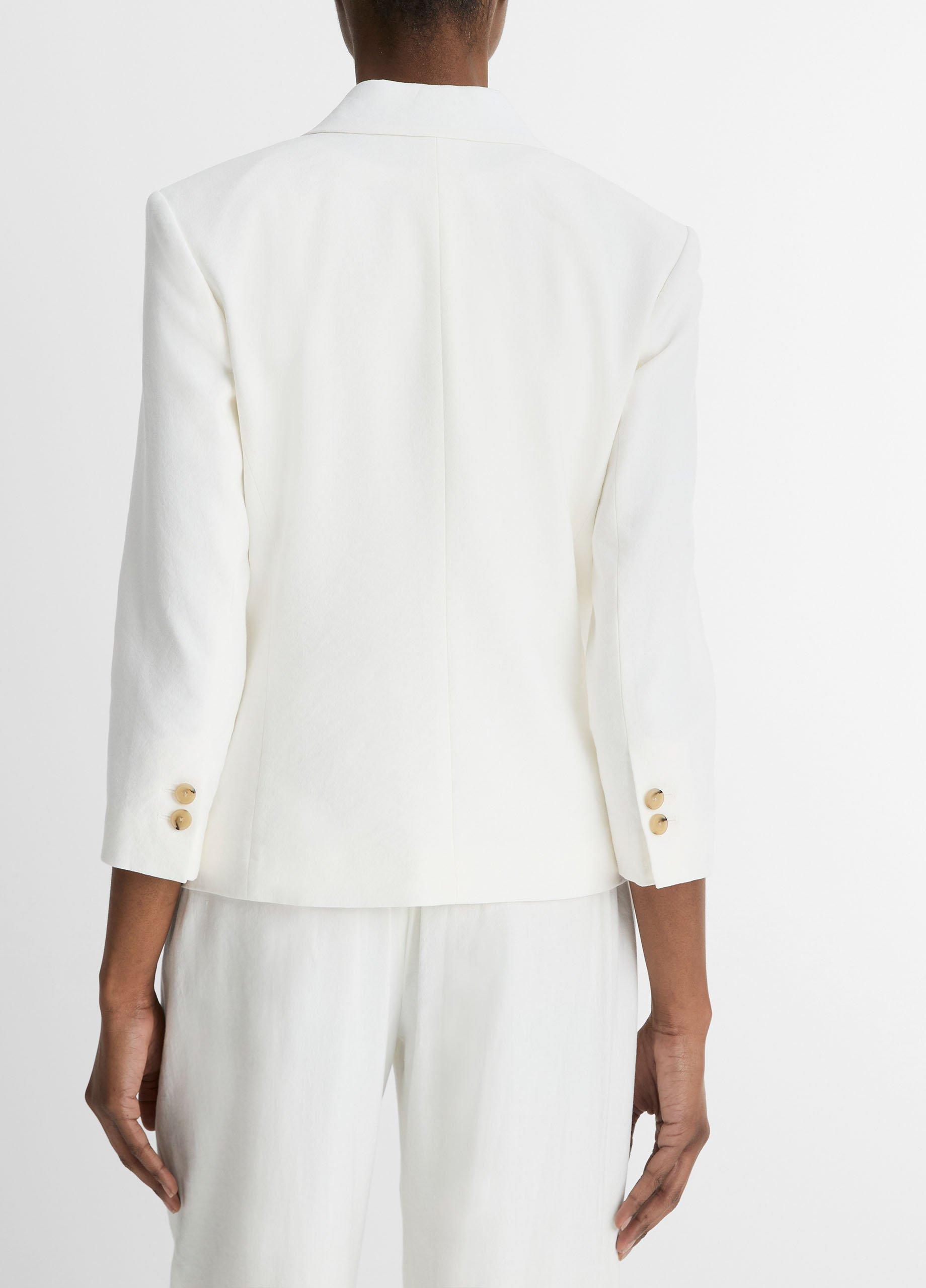 Linen-Blend Shrunken Blazer in Blazers | Vince