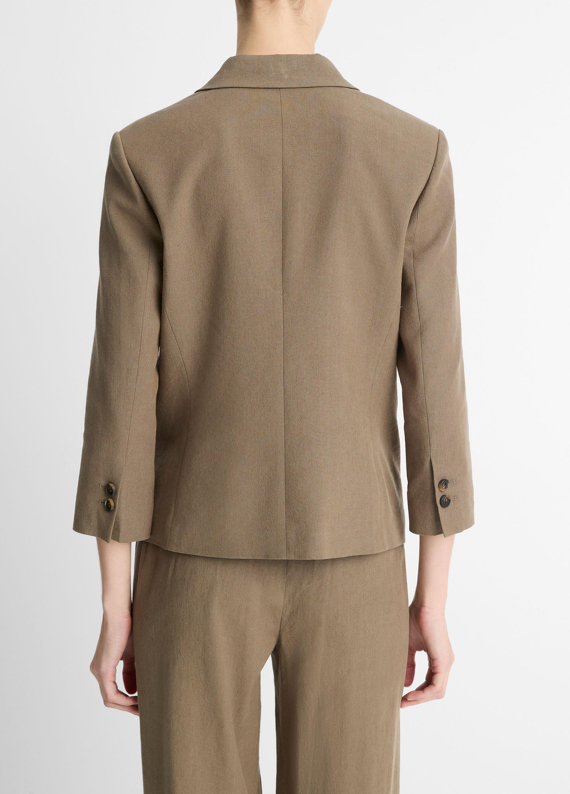 Linen-Blend-Shrunken-Blazer-