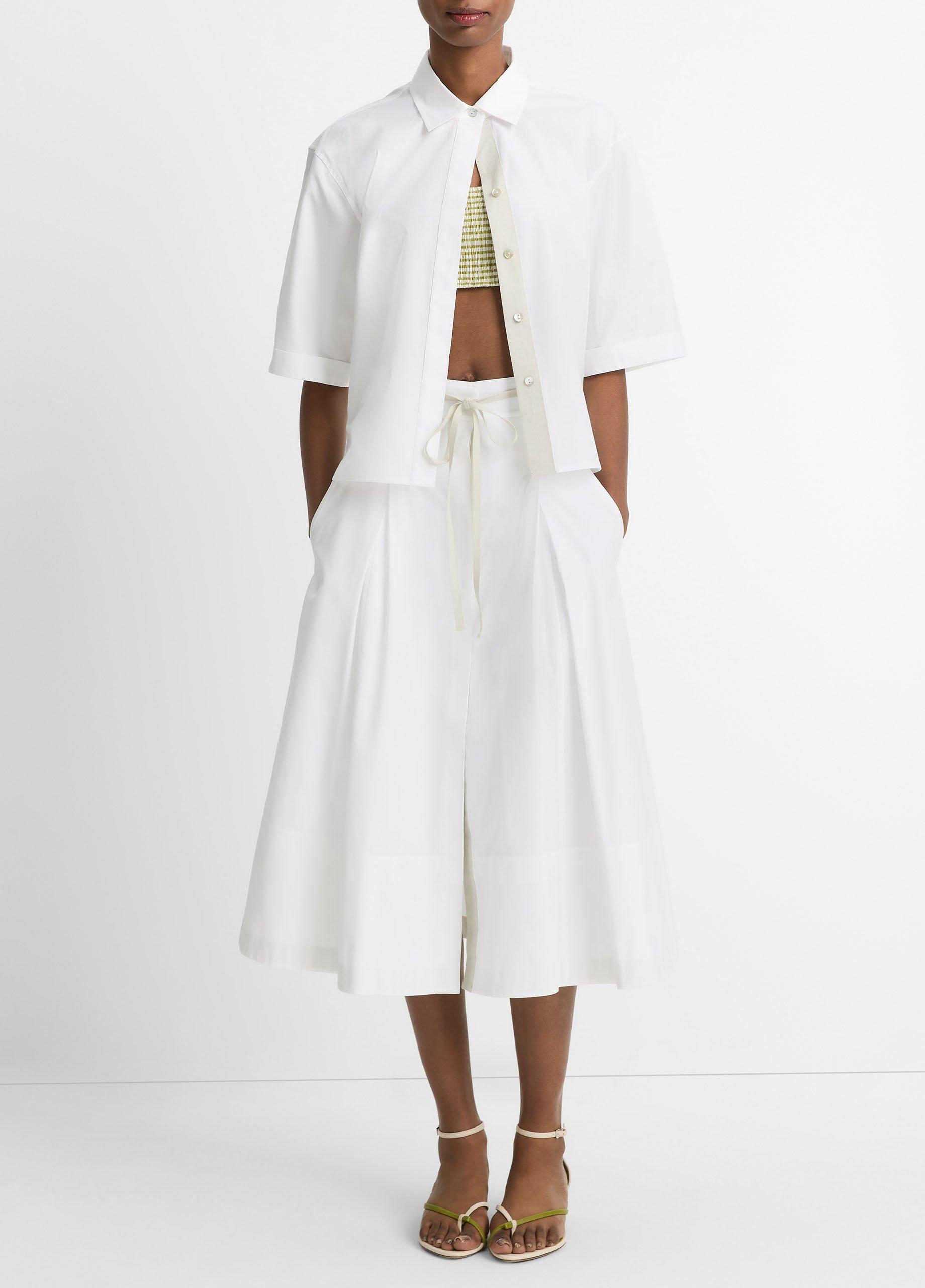 Canvas Tape Cotton Button-Front Shirt image number 3