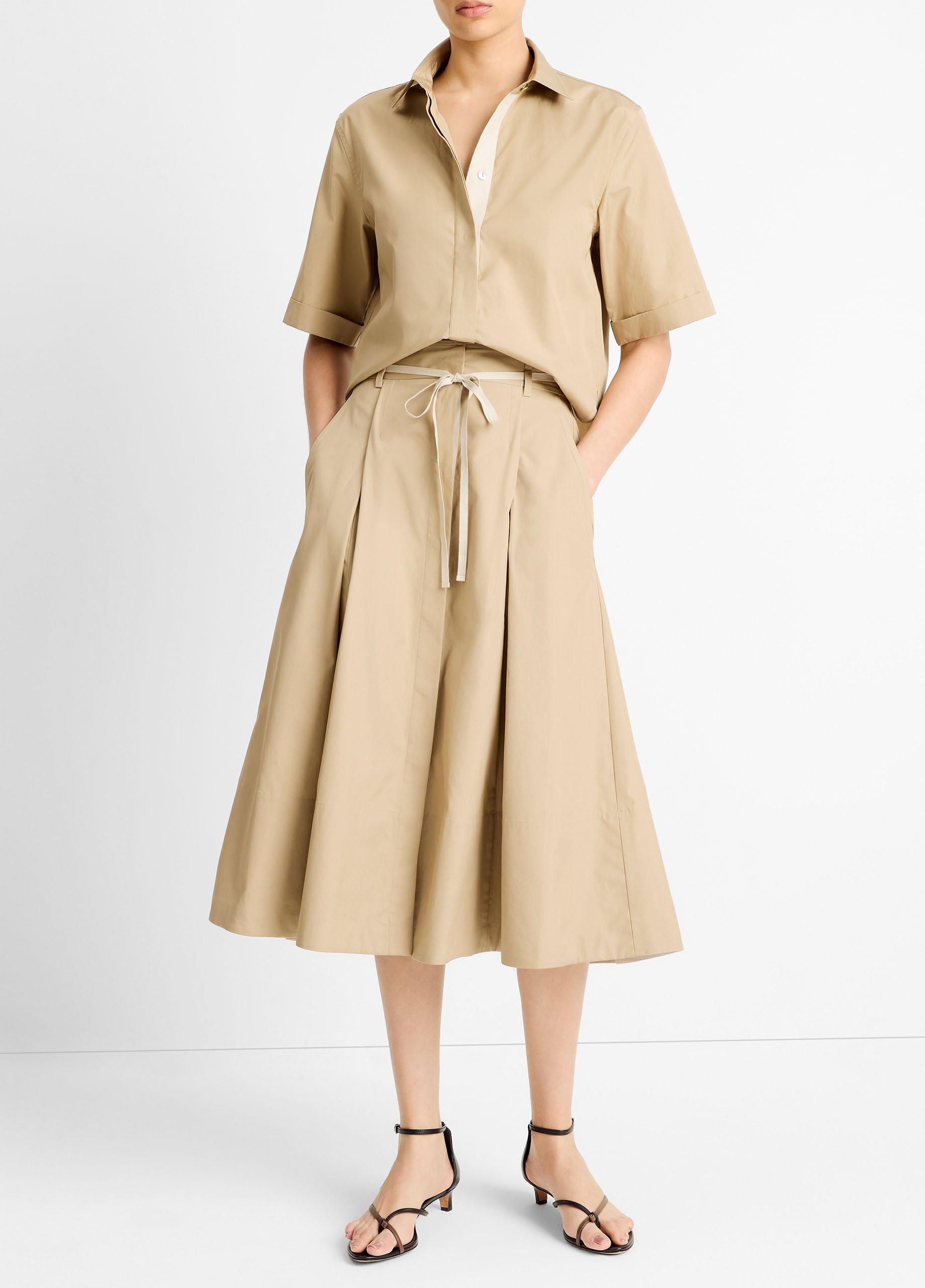 Canvas Tape Cotton Button-Front Shirt image number 3