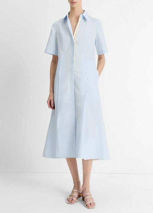 Canvas Tape Cotton Shirt Dress