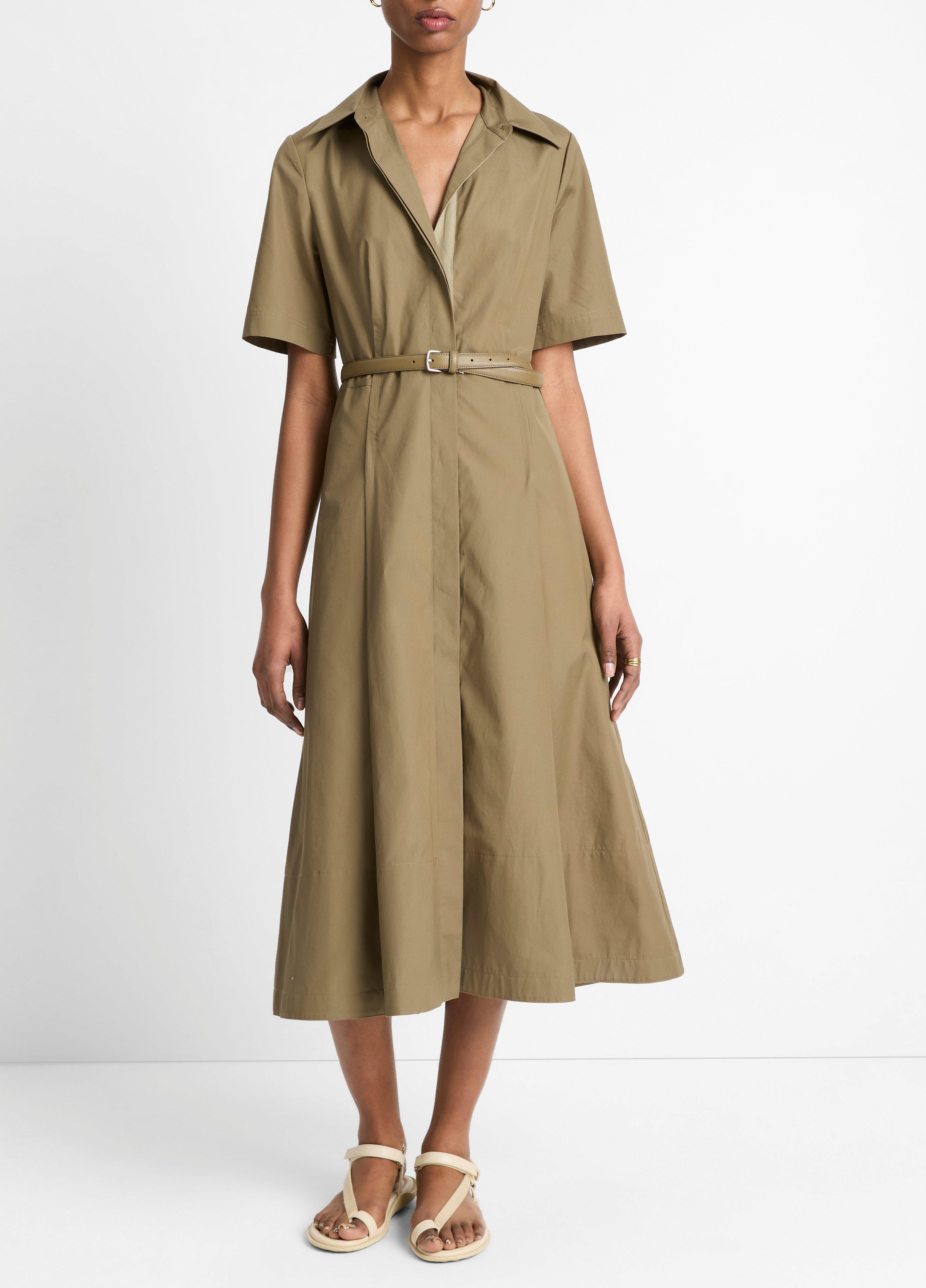 Canvas Tape Cotton Shirt Dress image number 0