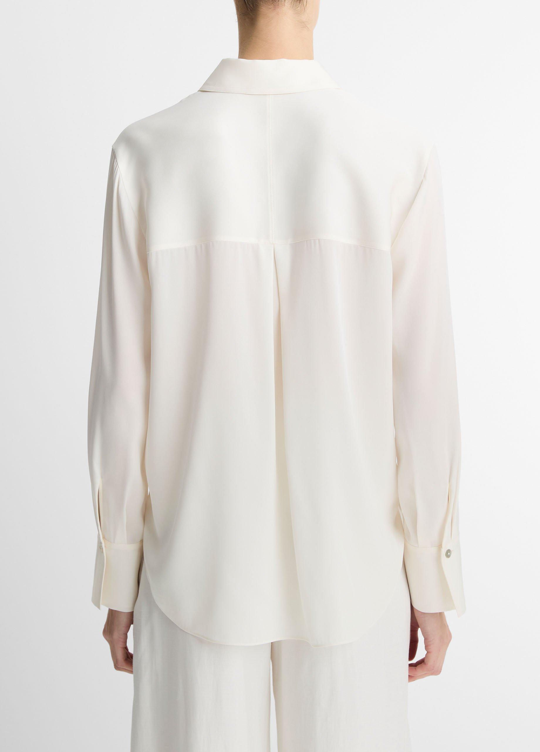 Stretch-Silk Button-Front Blouse image number 2