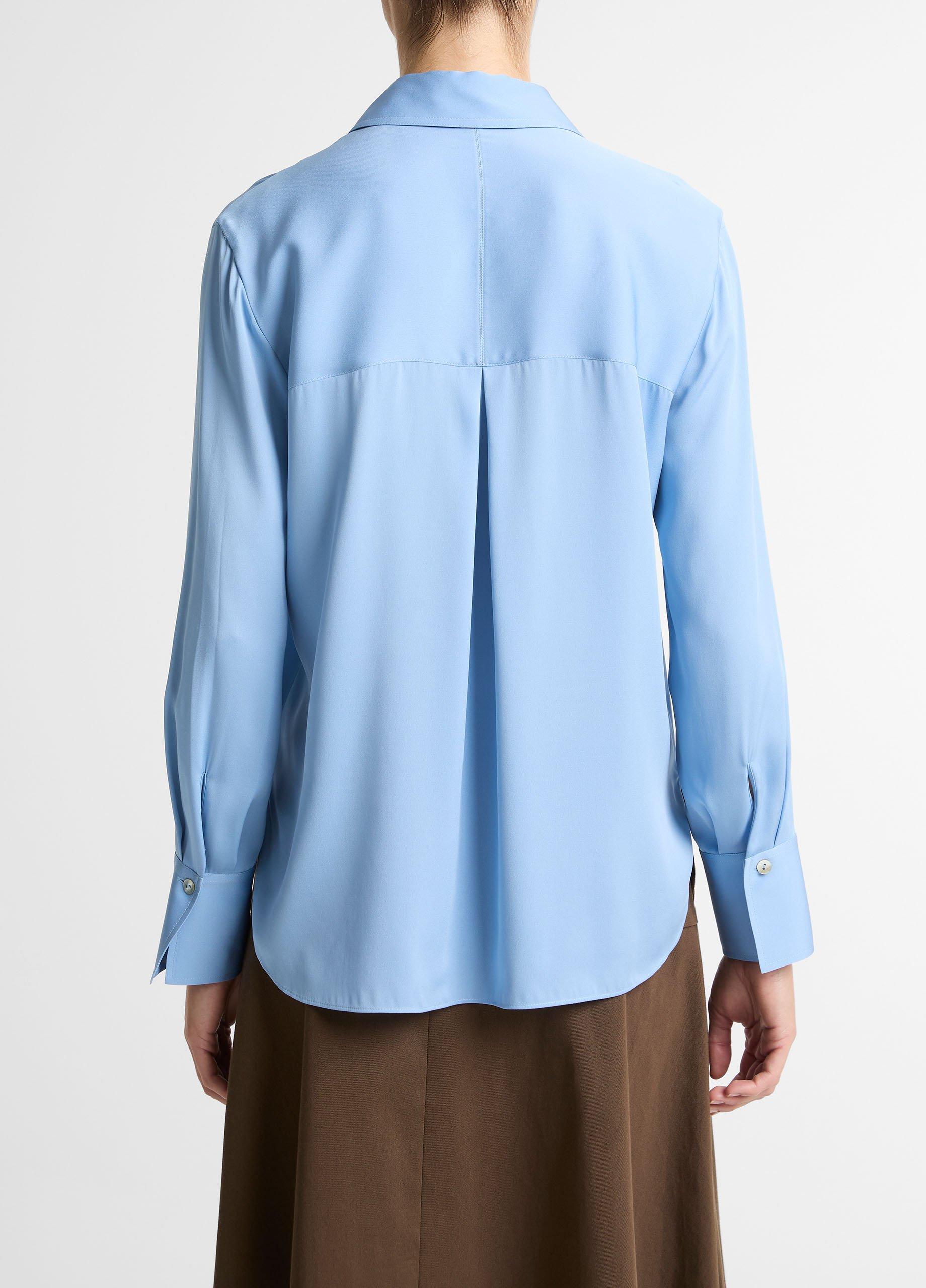 Stretch-Silk Button-Front Blouse image number 2