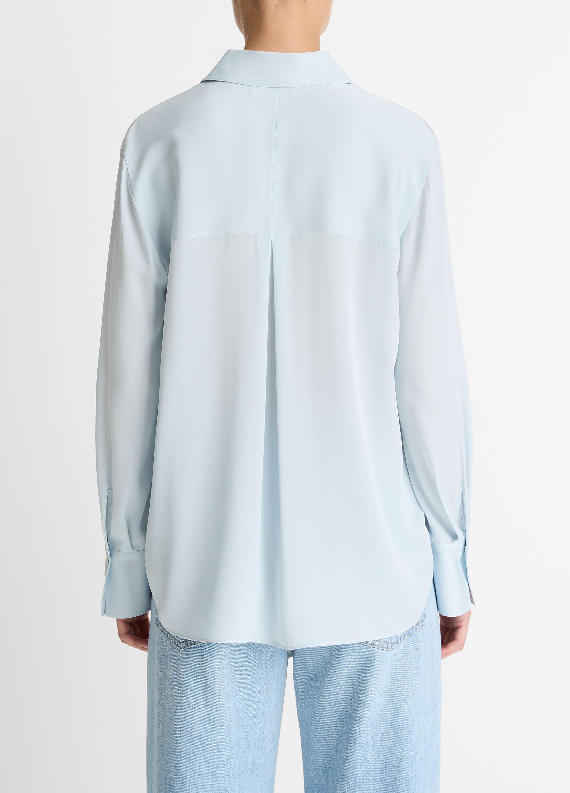 Stretch-Silk Button-Front Blouse image number 2