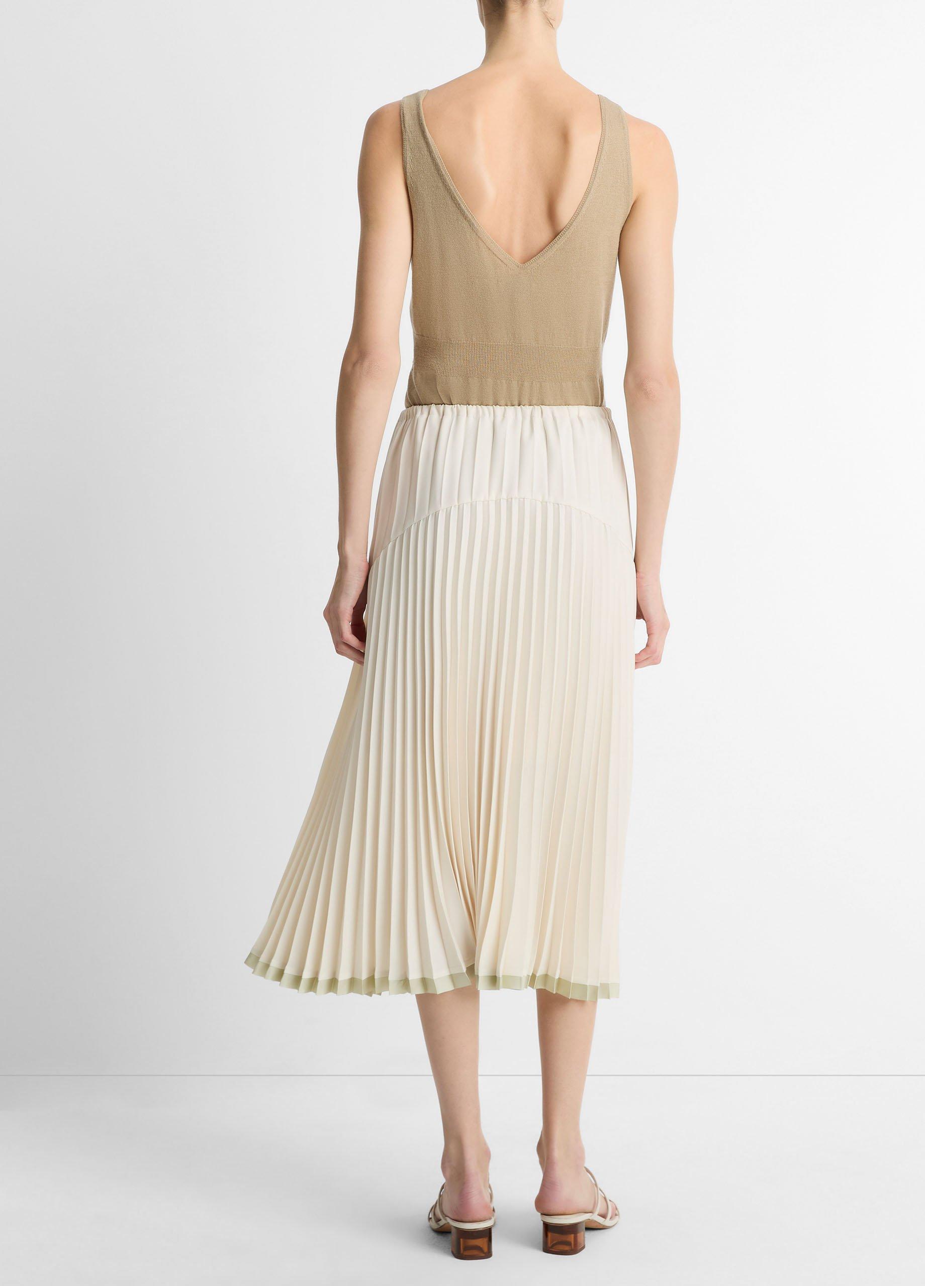 Pleated Satin Tiered Skirt image number 2