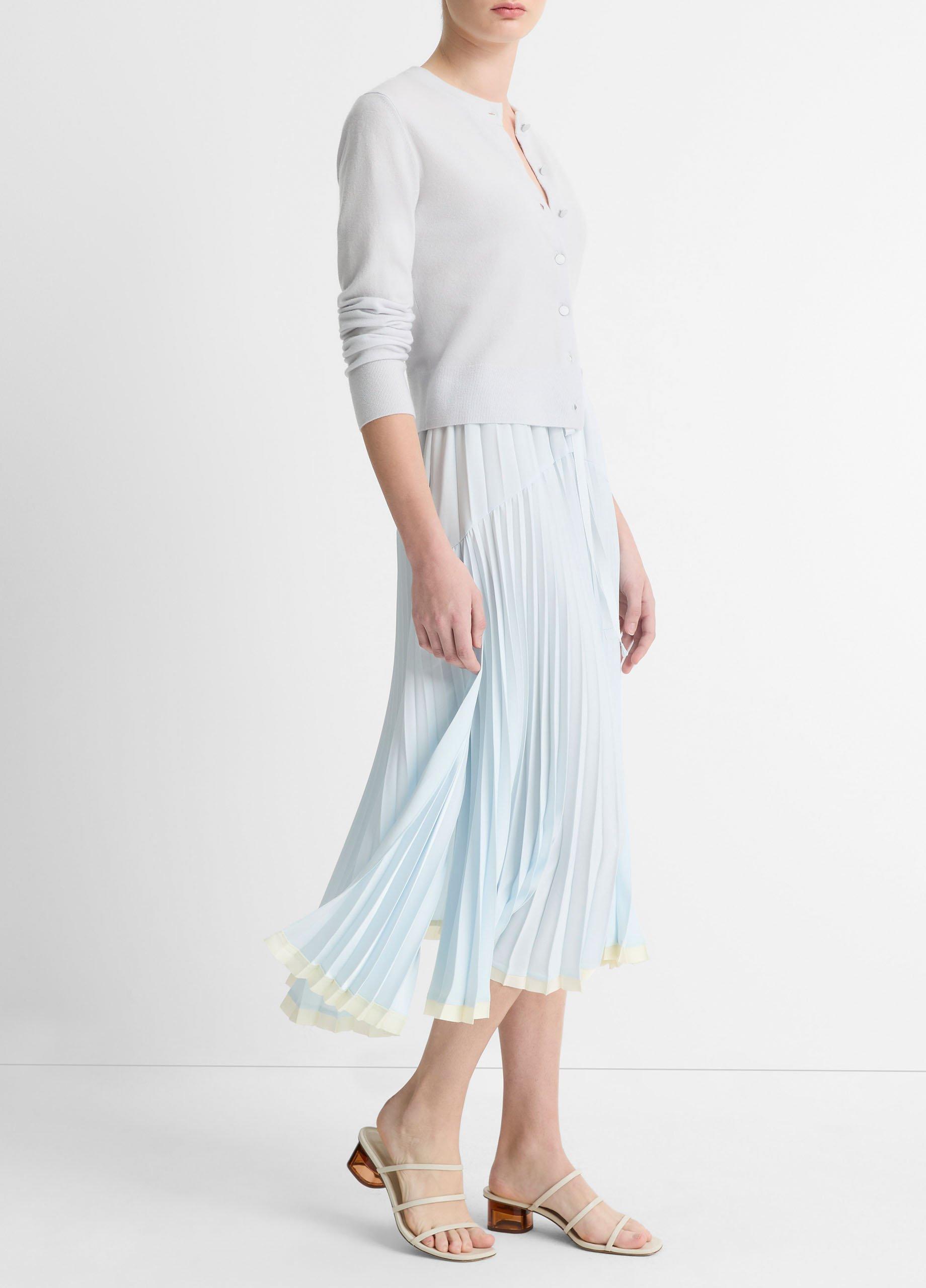 Pleated Satin Tiered Skirt image number 1