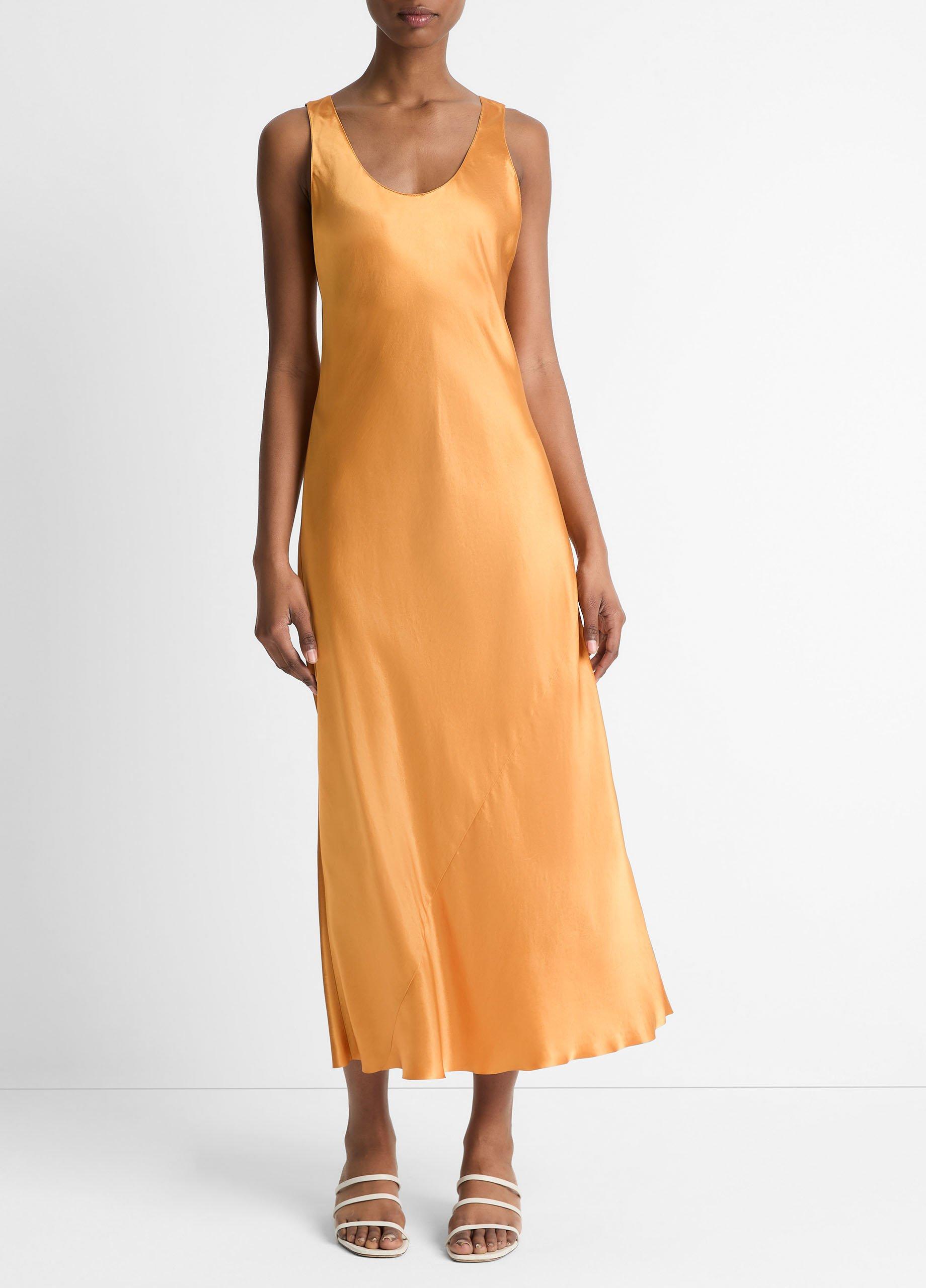 Satin Bias Tank Dress image number 0