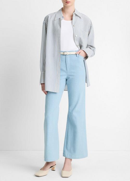 Italian Cotton Twill Cropped Flare Pant