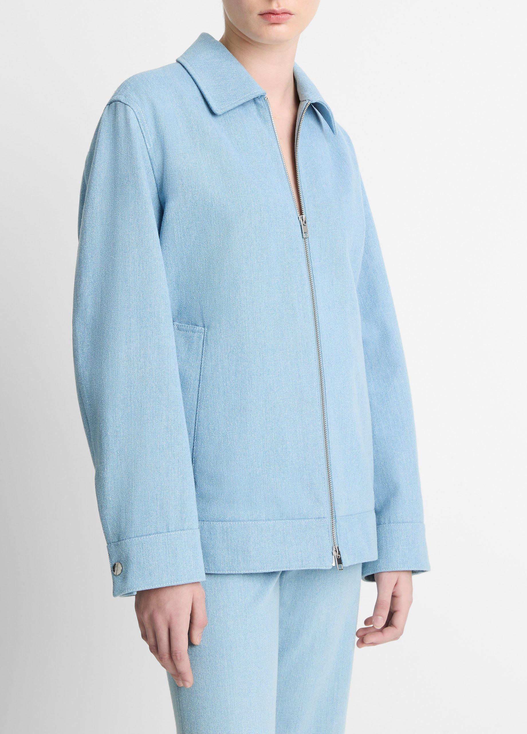 Italian Cotton Twill Zip-Front Jacket in Jackets | Vince