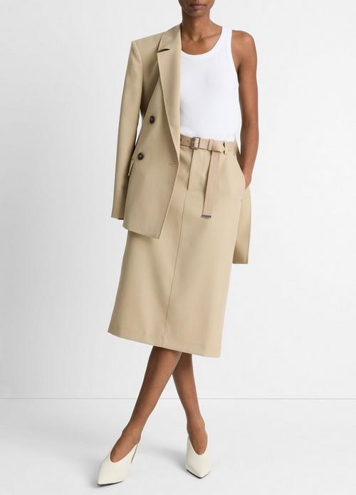 Belted Italian Canvas Skirt