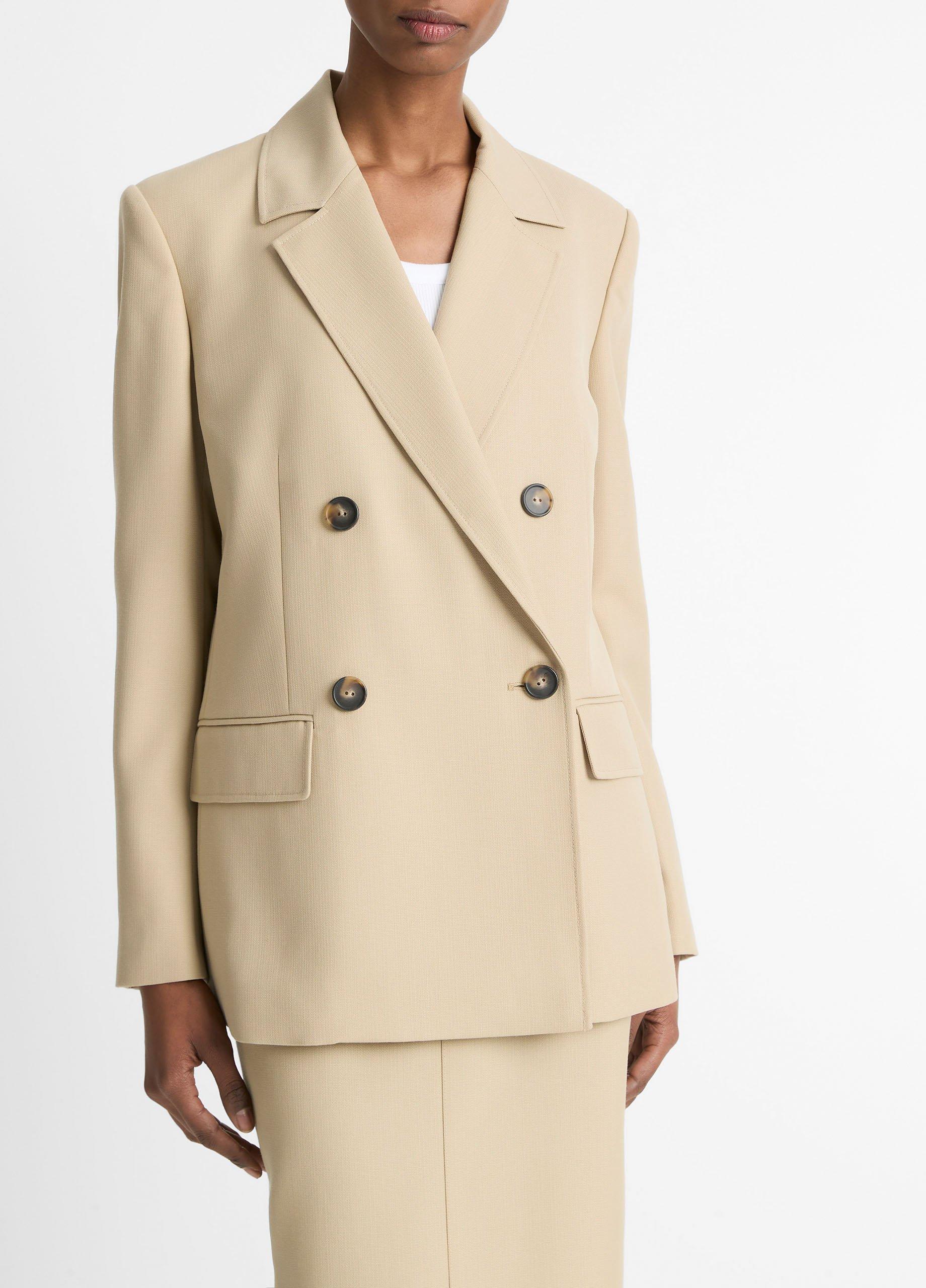 Women's Tailored Italian Canvas Blazer, Mojave, Size 10 Vince