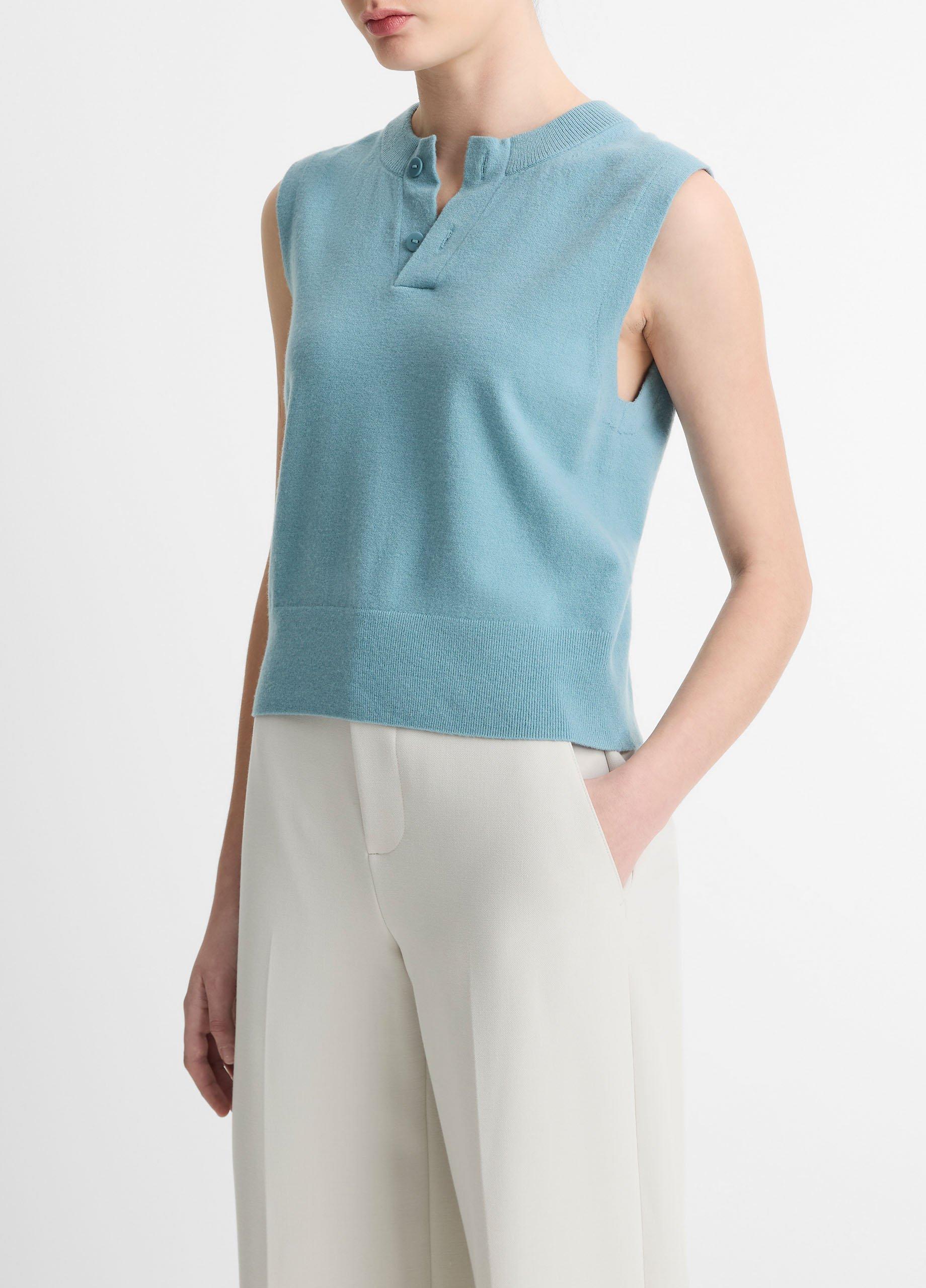 Wool-Blend Henley Shell in Vince Products Women | Vince