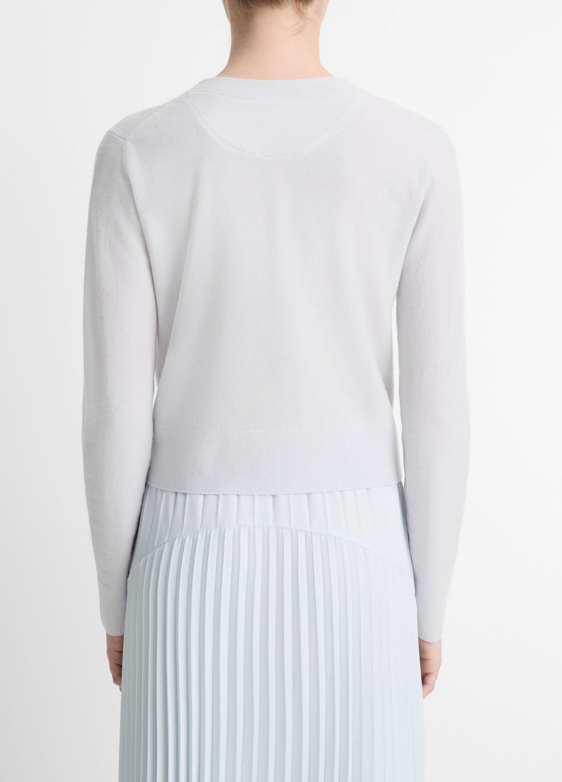 Wool & Cashmere-Blend Tipped Half-Moon Cardigan in Sweaters