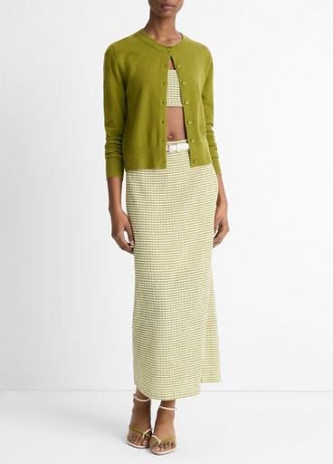 Wool & Cashmere-Blend Tipped Half-Moon Cardigan in Cardigans Wool & Cashmere-Blend Tipped Half-Moon Cardigan in Cardigans