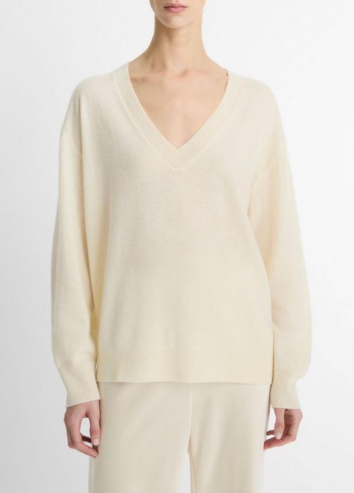 Cashmere-Silk Deep V-Neck Sweater