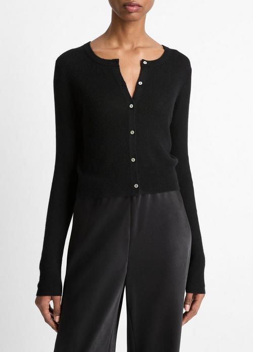 Ribbed Cashmere-Silk Slim Cardigan