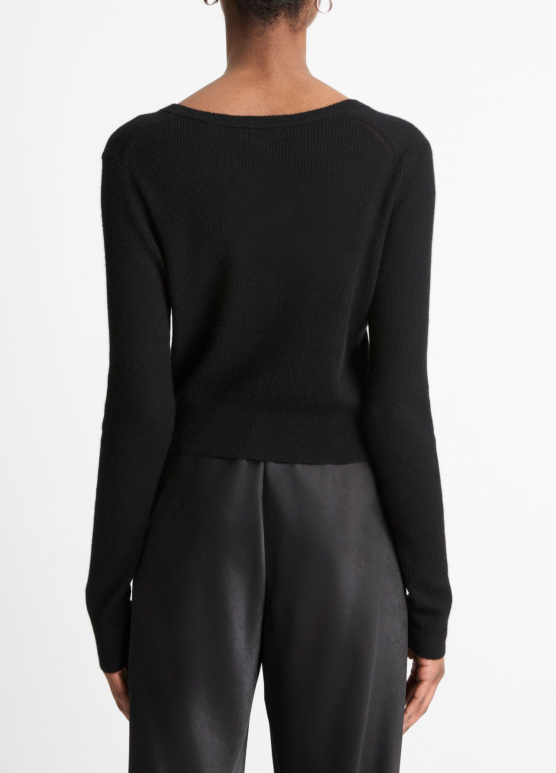 Ribbed Cashmere-Silk Slim Cardigan image number 2