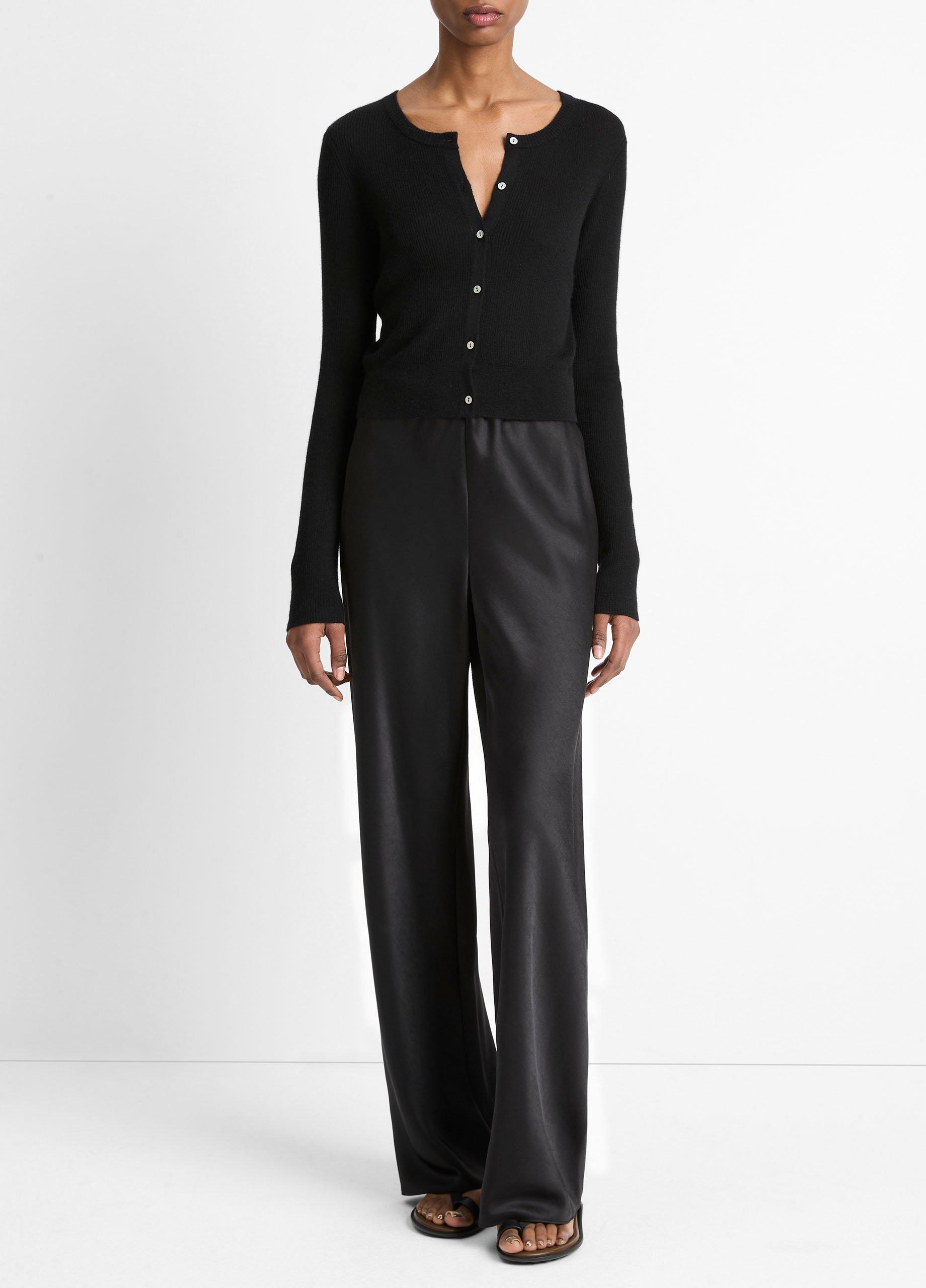 Ribbed Cashmere-Silk Slim Cardigan image number 3