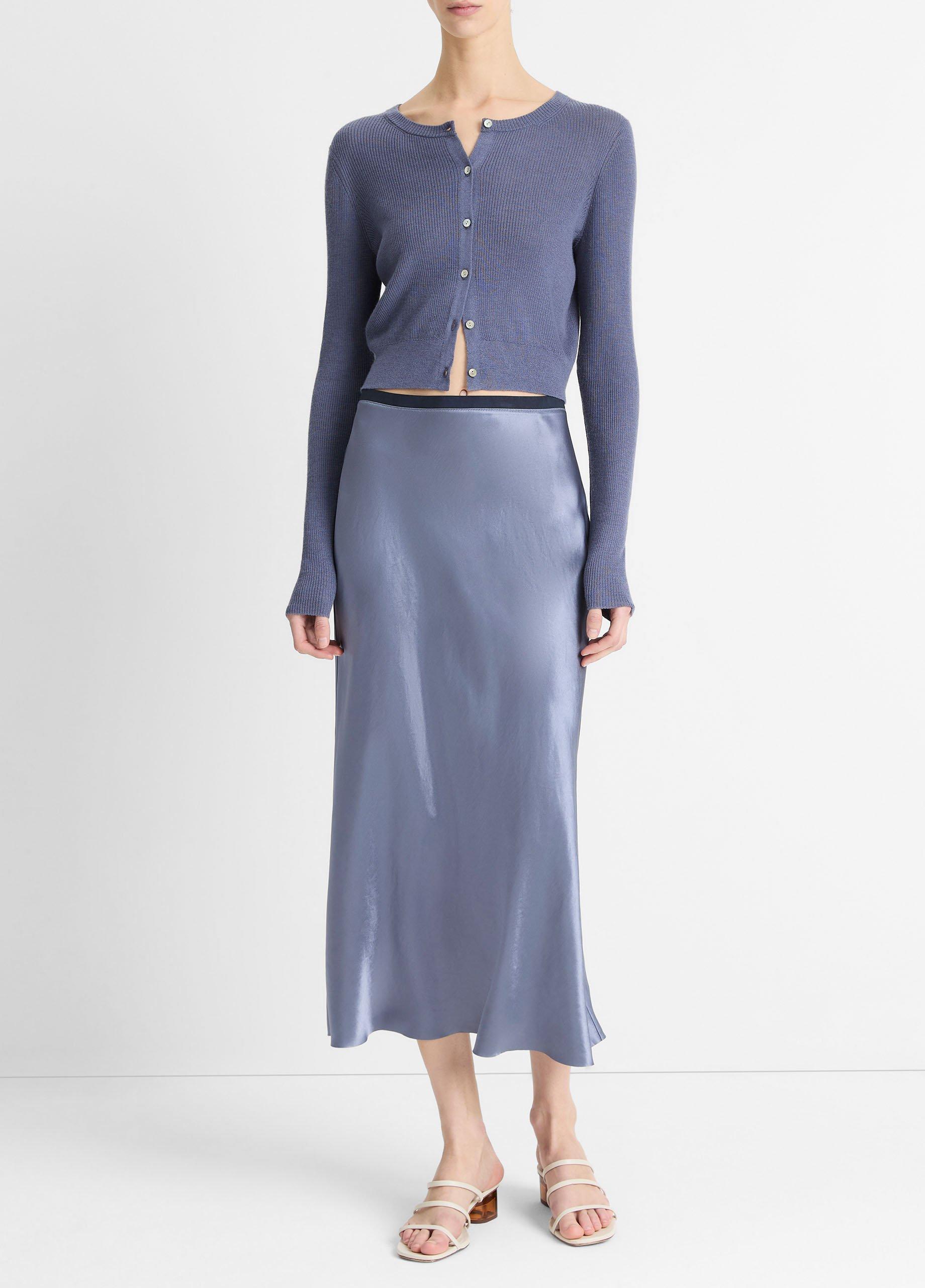 Ribbed Cashmere-Silk Slim Cardigan image number 3