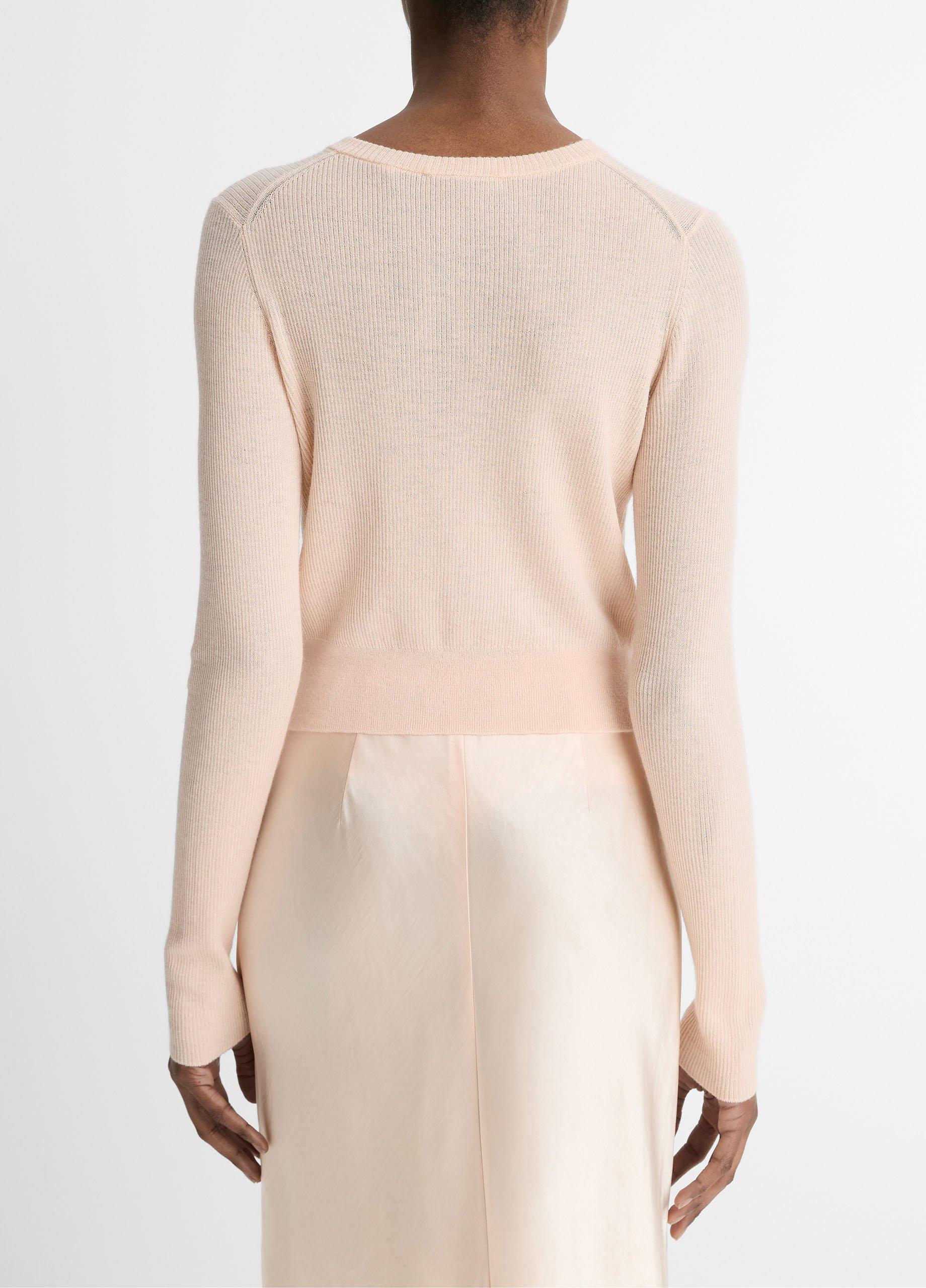 Ribbed Cashmere-Silk Slim Cardigan image number 2