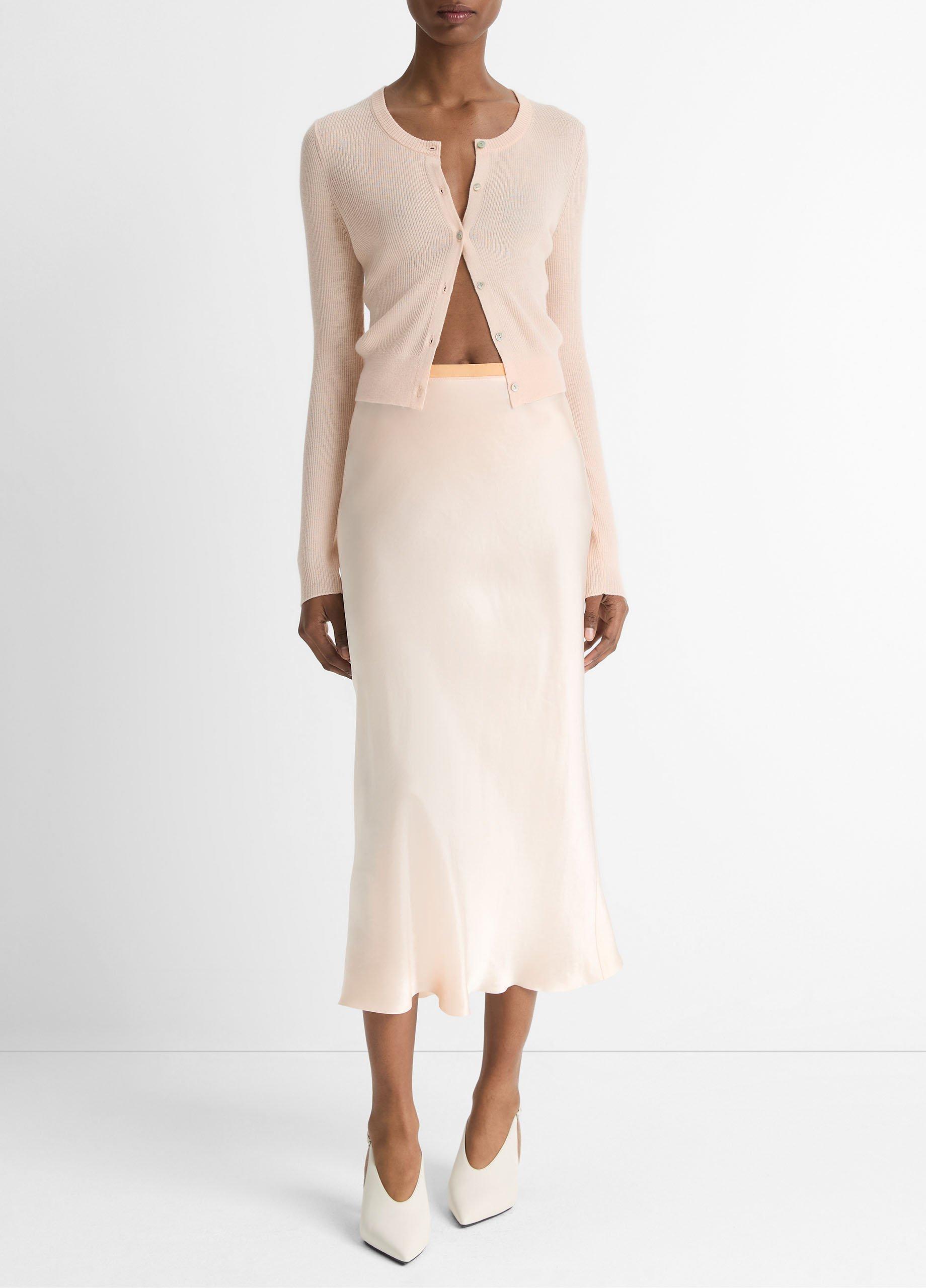 Ribbed Cashmere-Silk Slim Cardigan image number 3