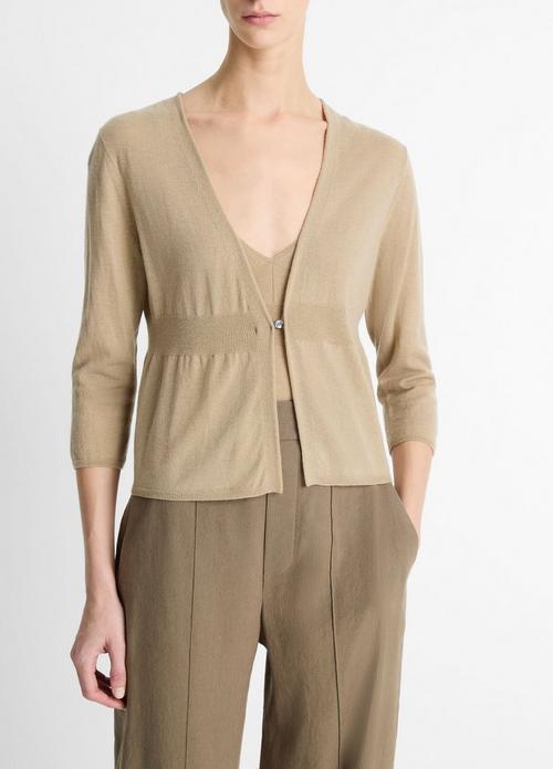 Wool & Cashmere-Blend Single-Button Cardigan