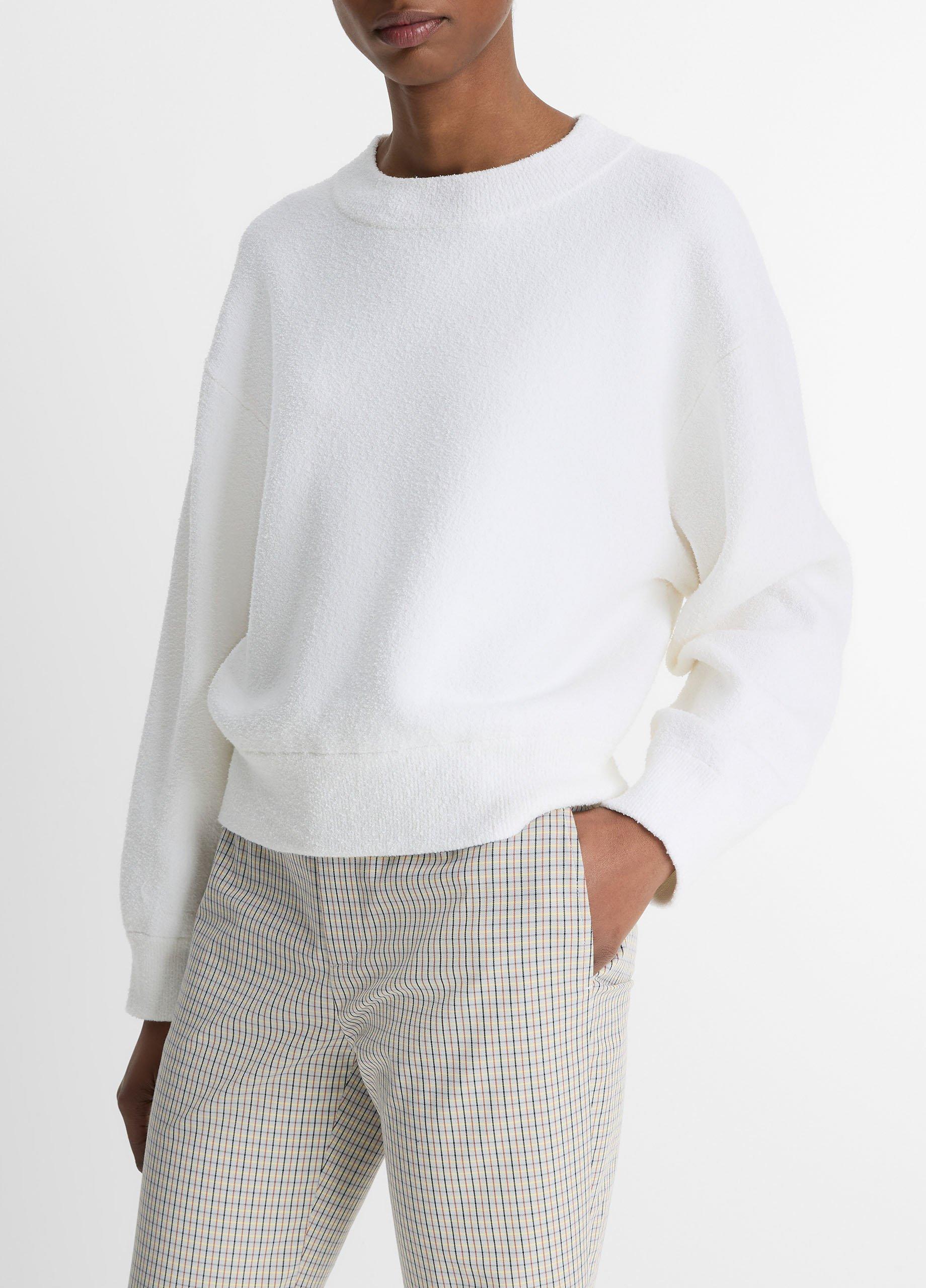 Structured Cotton-Blend Boucl&eacute; Sweater image number 1