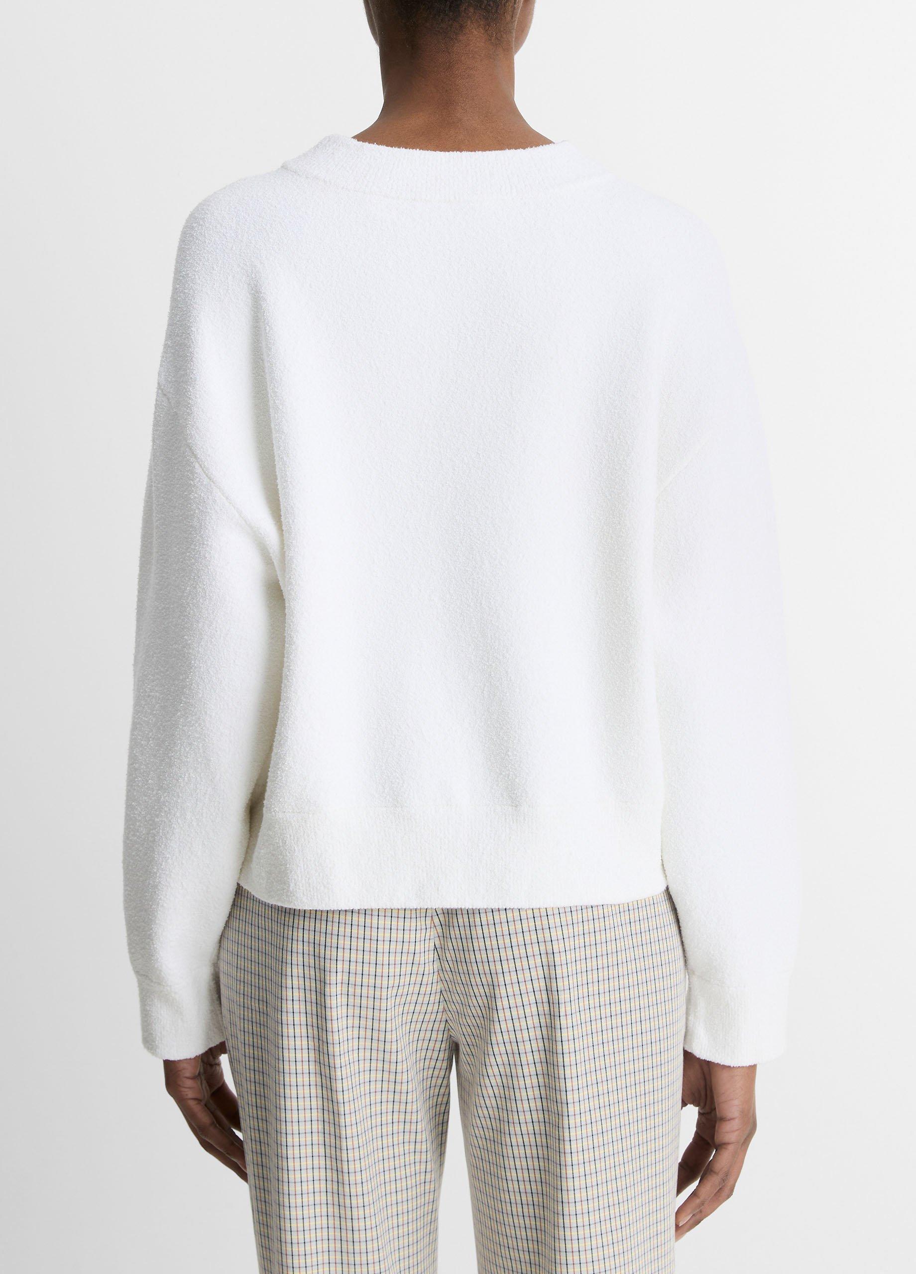 Structured Cotton-Blend Bouclé Sweater in Sweaters | Vince