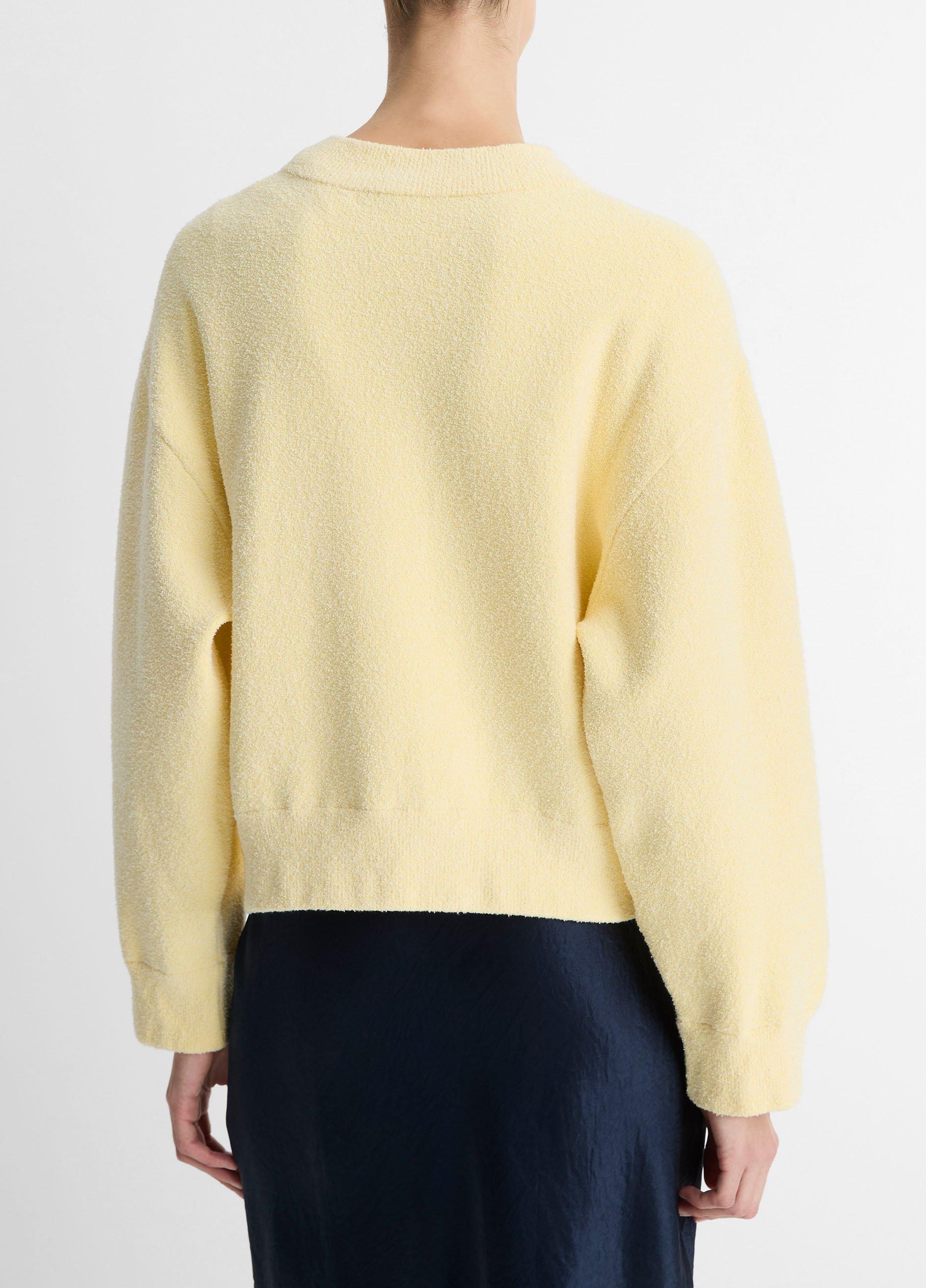 Structured Cotton-Blend Bouclé Sweater in Sweaters | Vince