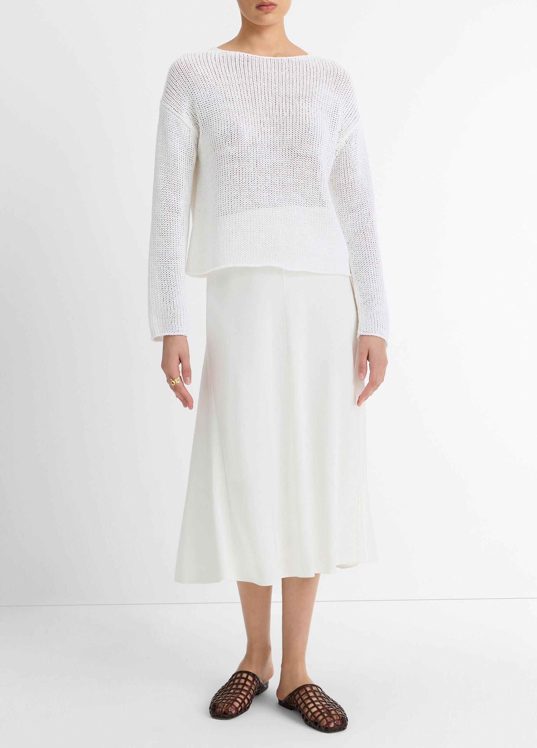 (取寄) ヴィンス レディース コーテッド コットン プルオーバー Vince women Coated Cotton Pullover Optic White Vince Coated Pullover in Optic White | REVOLVE