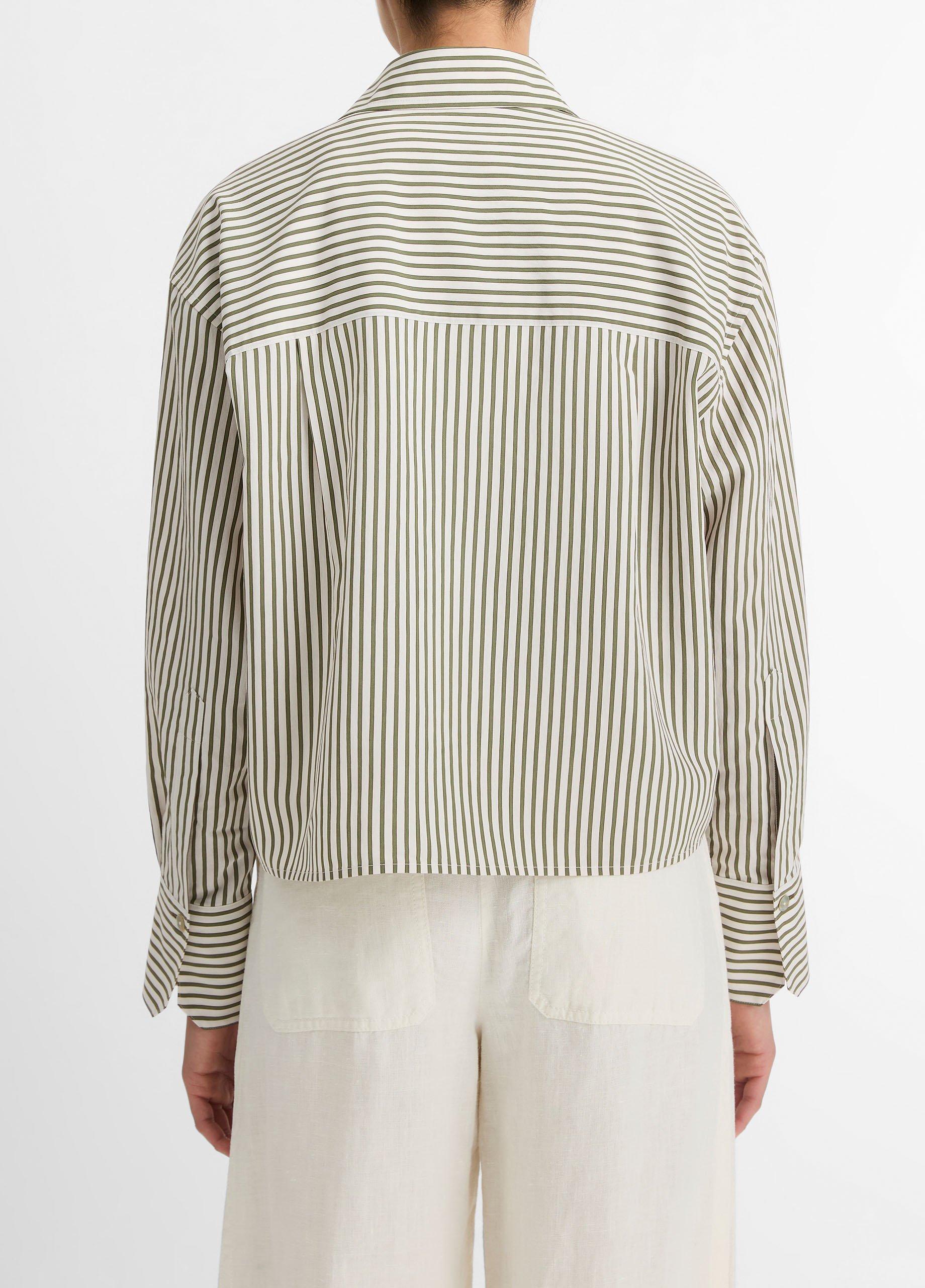 Till Stripe Cropped Button-Front Shirt image number 2