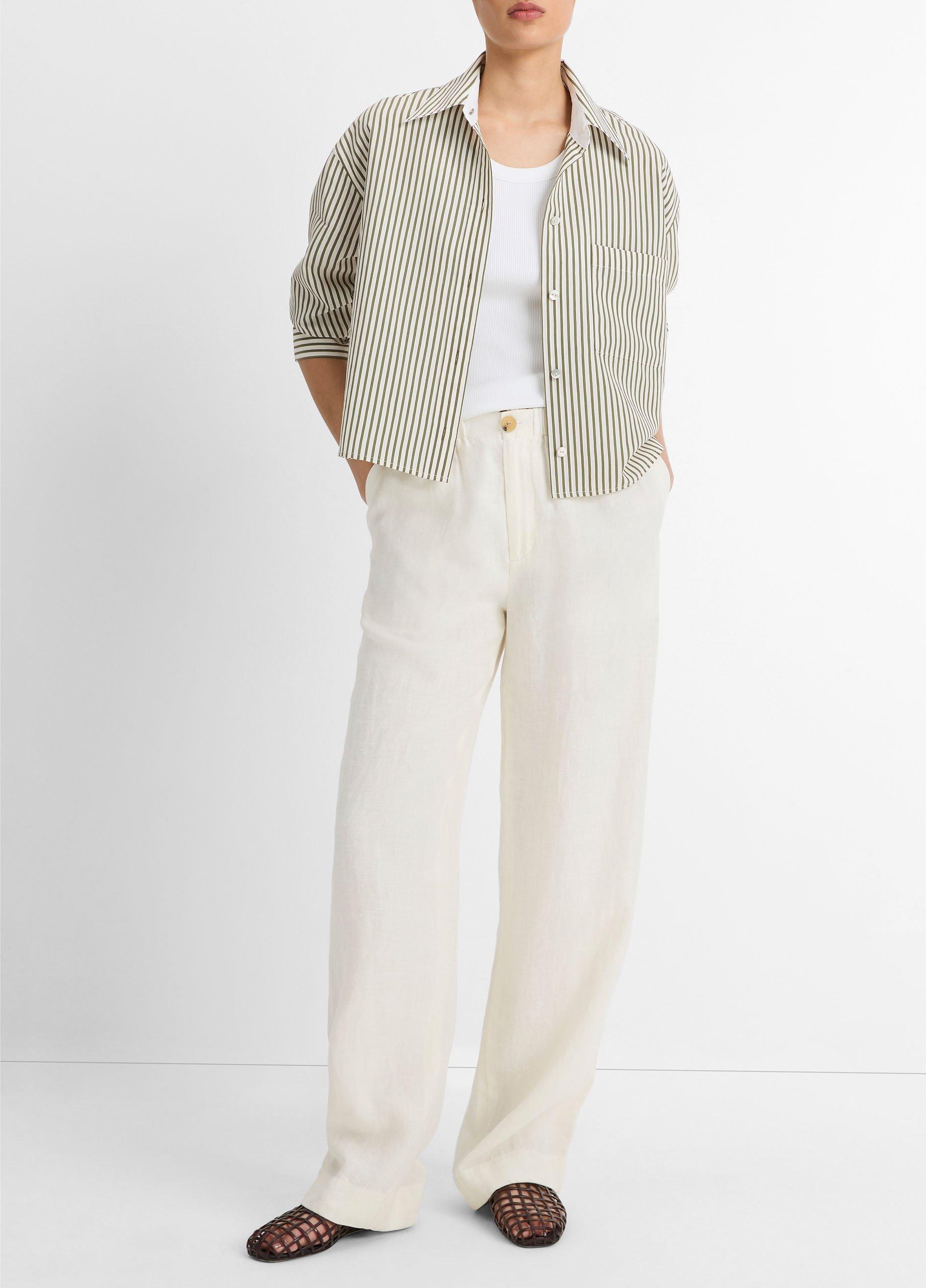 Till Stripe Cropped Button-Front Shirt image number 3