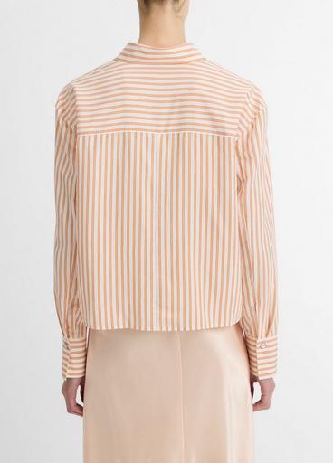 Till Stripe Cropped Button-Front Shirt in Long Sleeve | Vince Till Stripe Cropped Button-Front Shirt in Long Sleeve | Vince