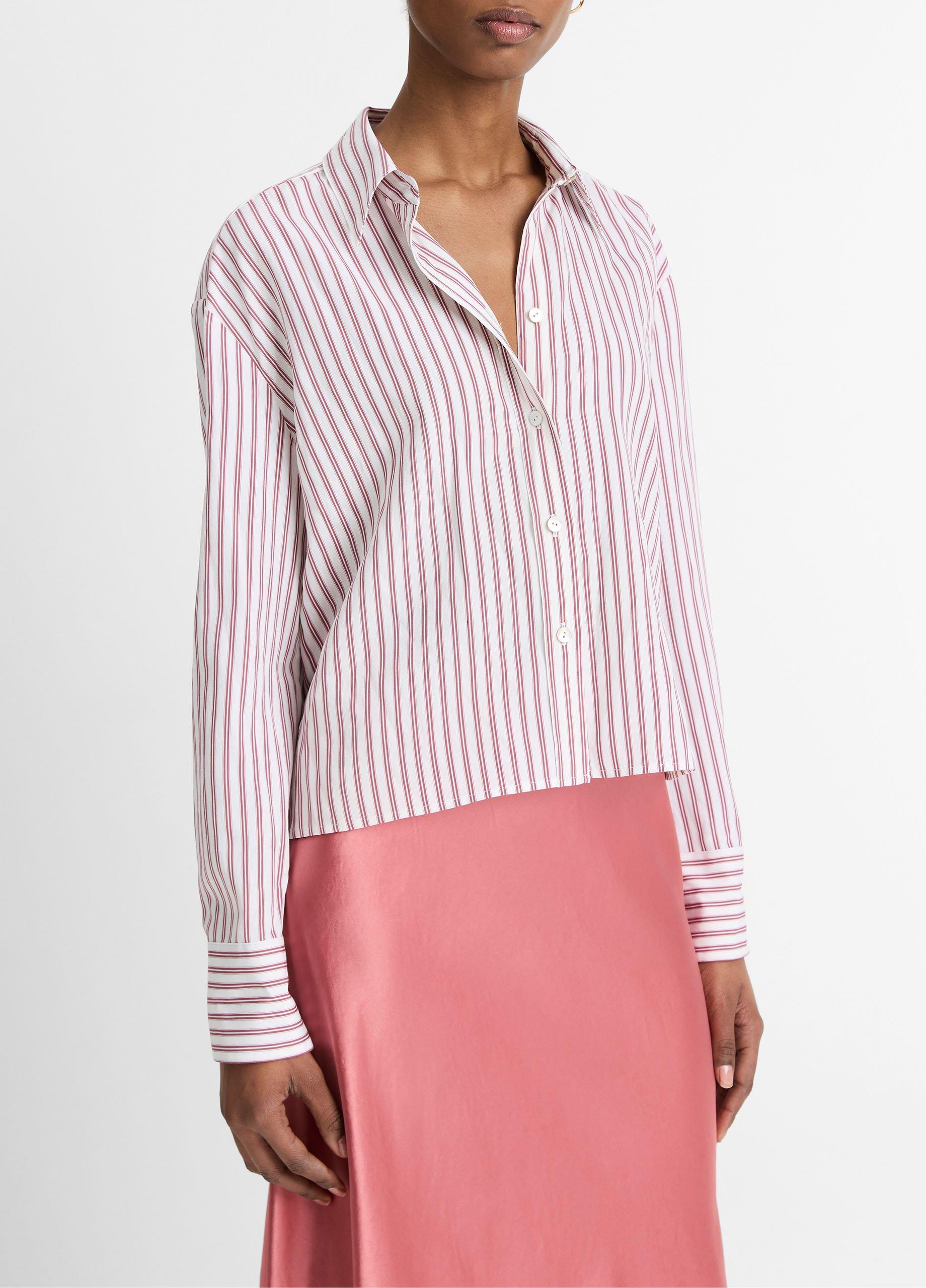 Till Stripe Cropped Button-Front Shirt image number 1