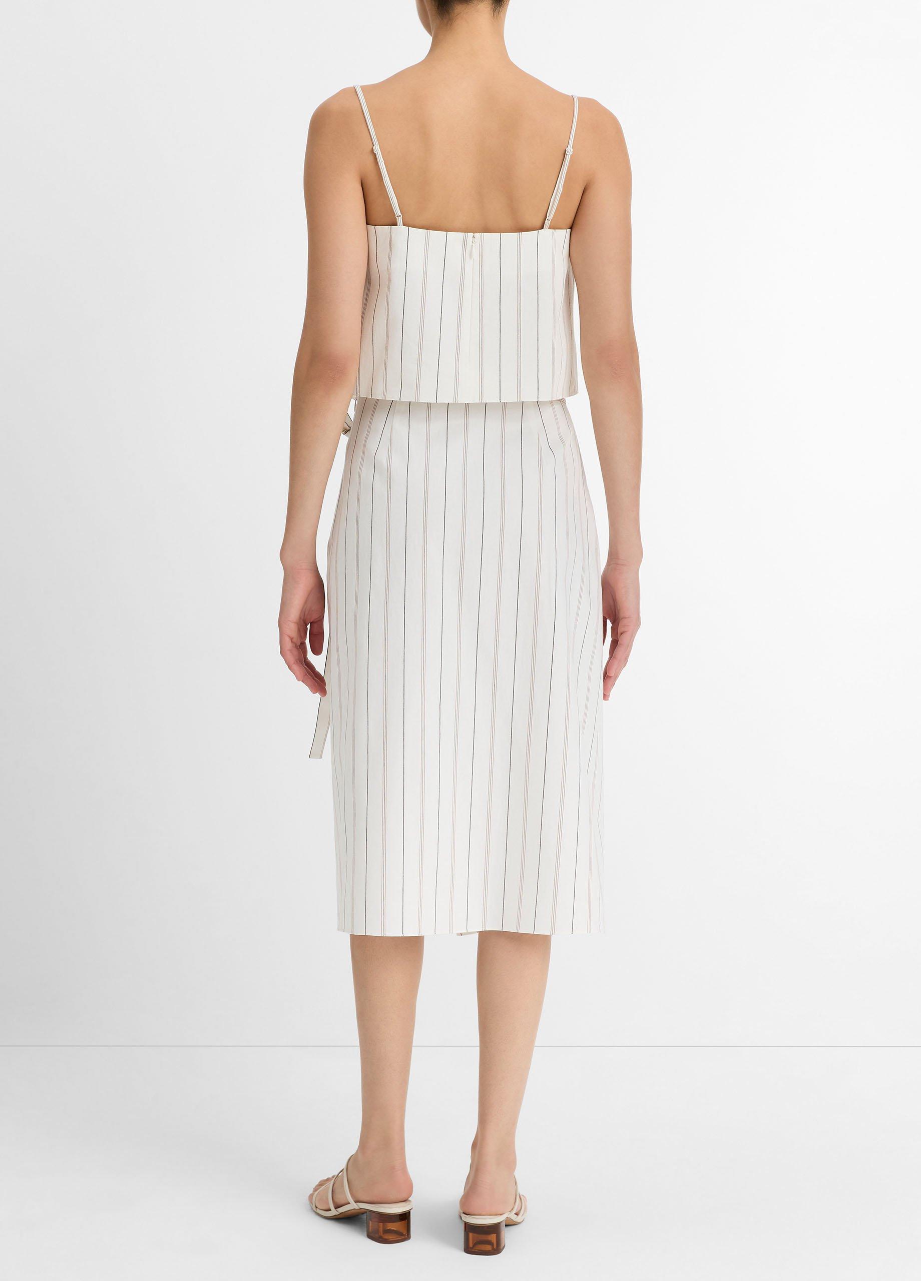 Seedling Stripe Cotton Wrap Skirt in Dresses & Skirts | Vince
