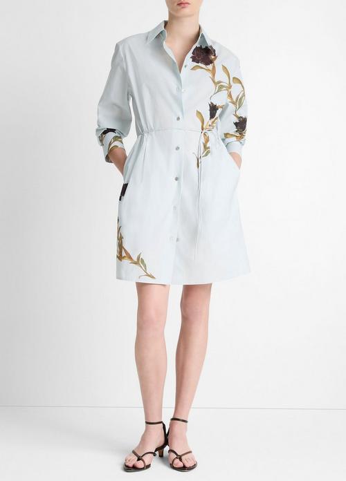 Placed Iris Cotton Shirt Dress