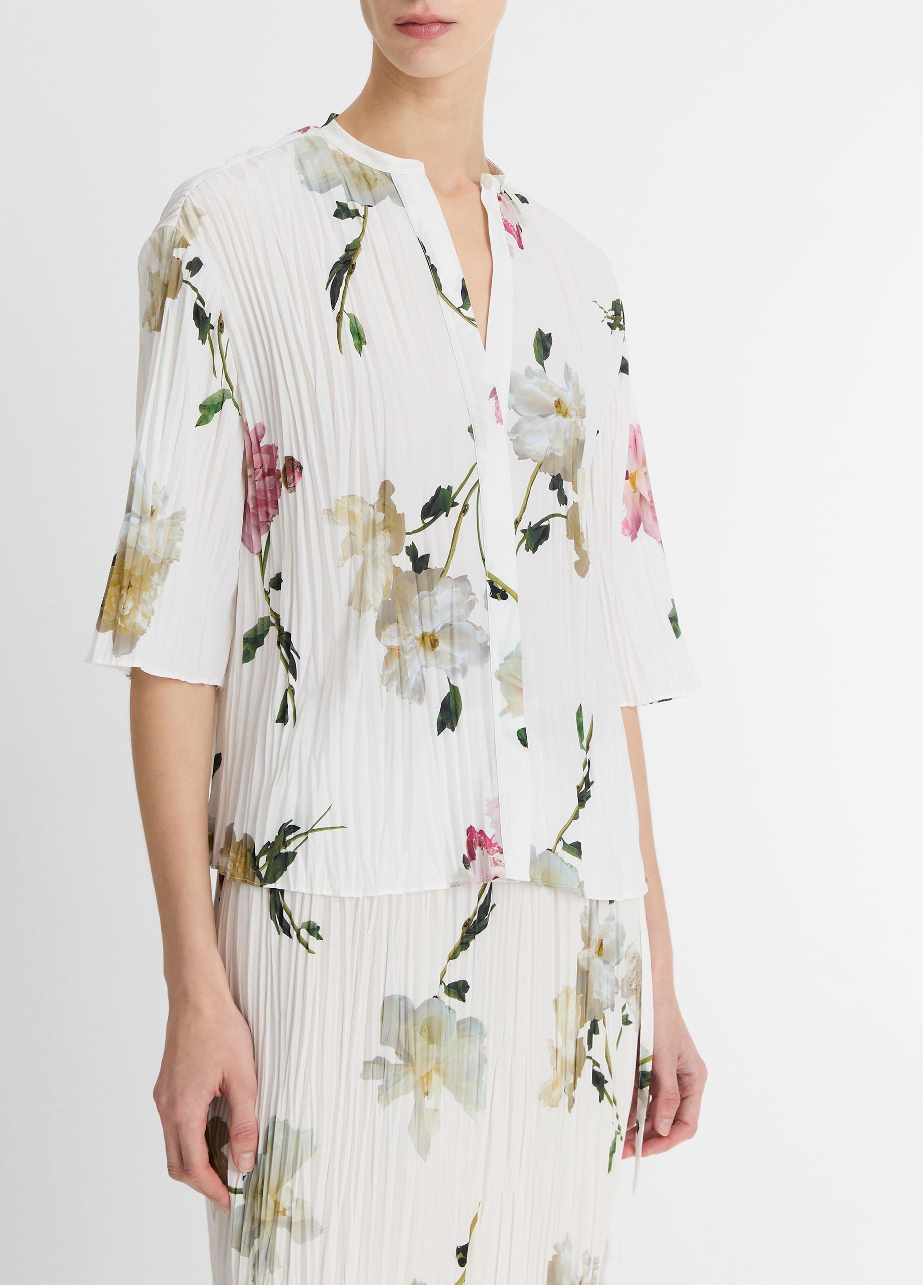 Wilted Peony Pleated Blouse image number 1