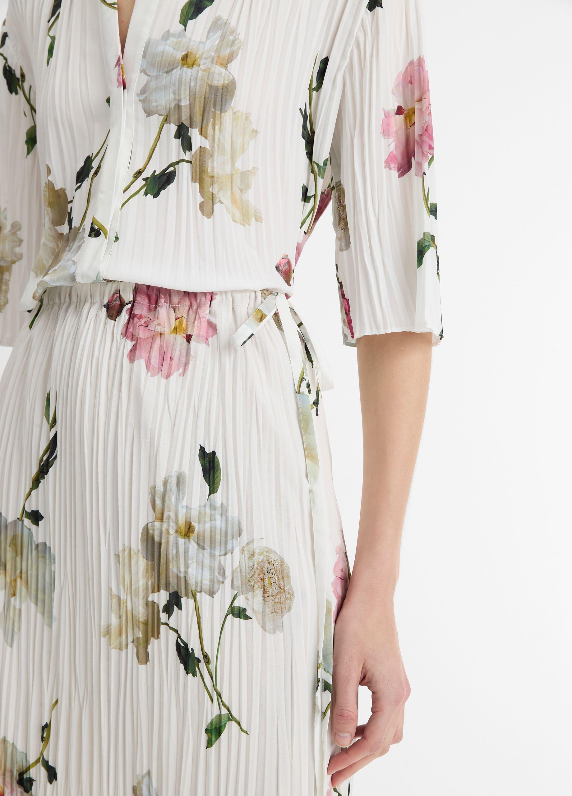 Wilted Peony Pleated Side-Tie Skirt in Skirts | Vince