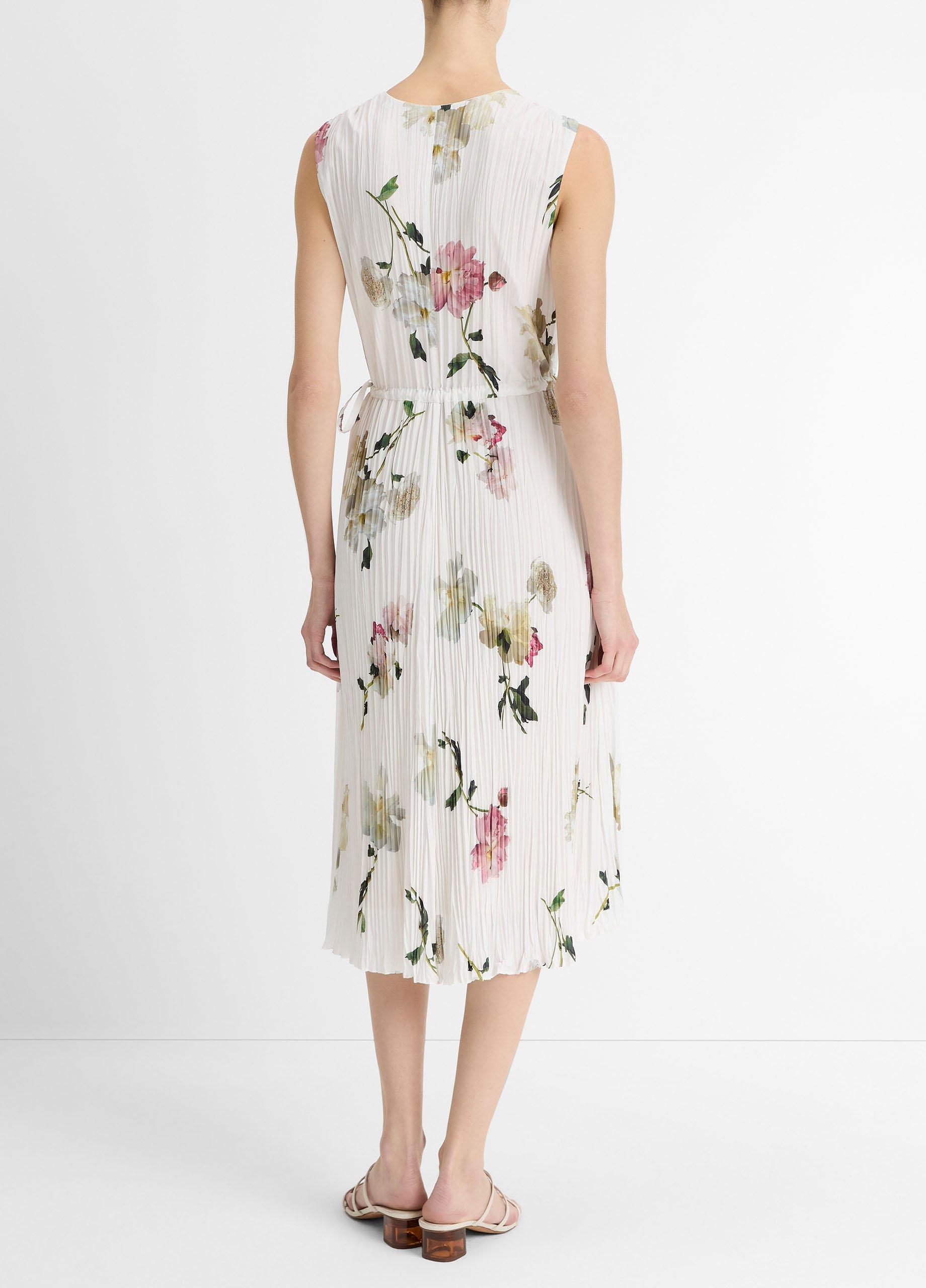 Wilted Peony Pleated Dress in Dresses | Vince