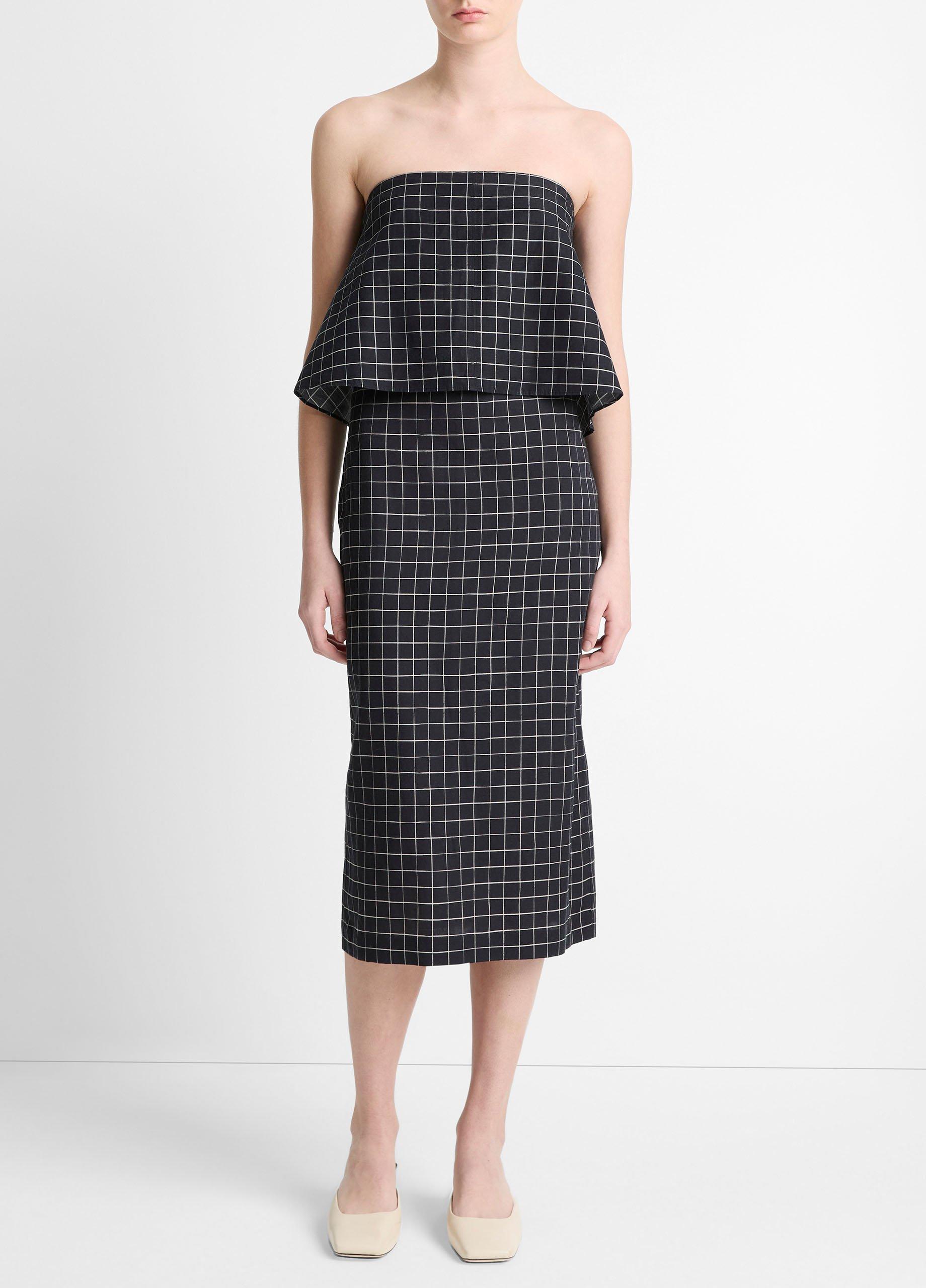 Trellis Plaid Cotton-Blend Tie-Back Top image number 3