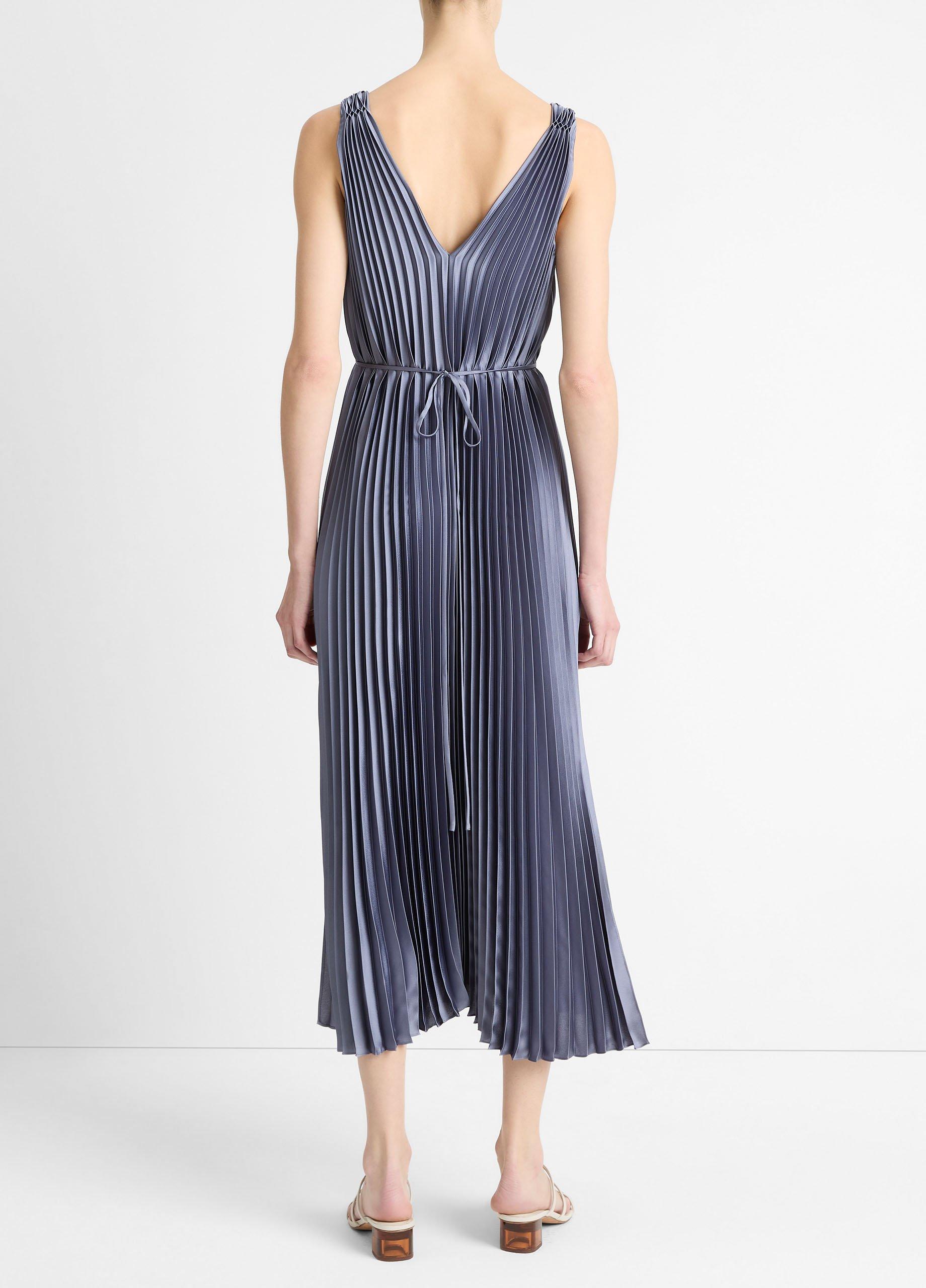 Hand-Smocked Pleated Satin Dress image number 2