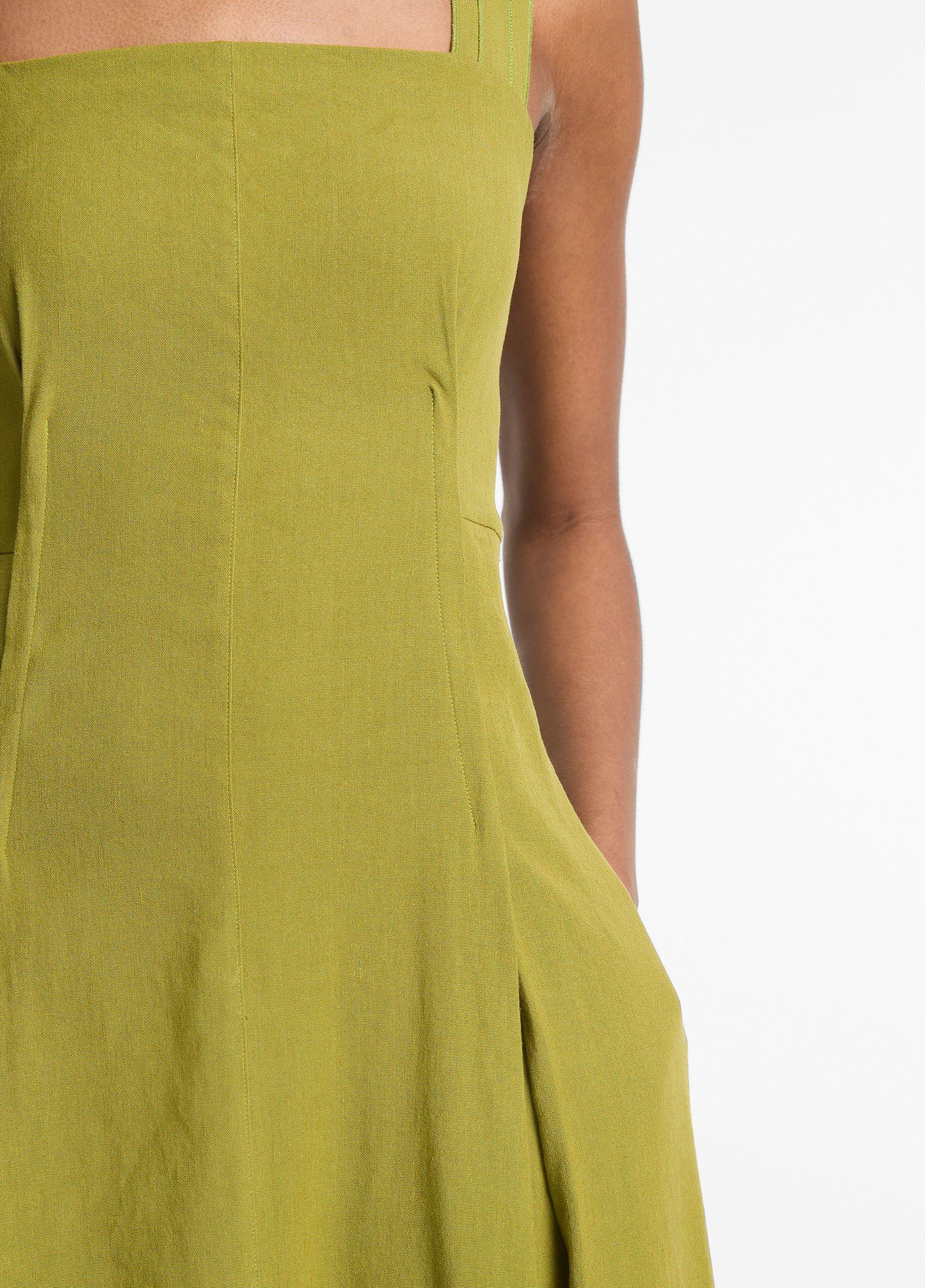 Linen-Blend Square-Neck Dress image number 3