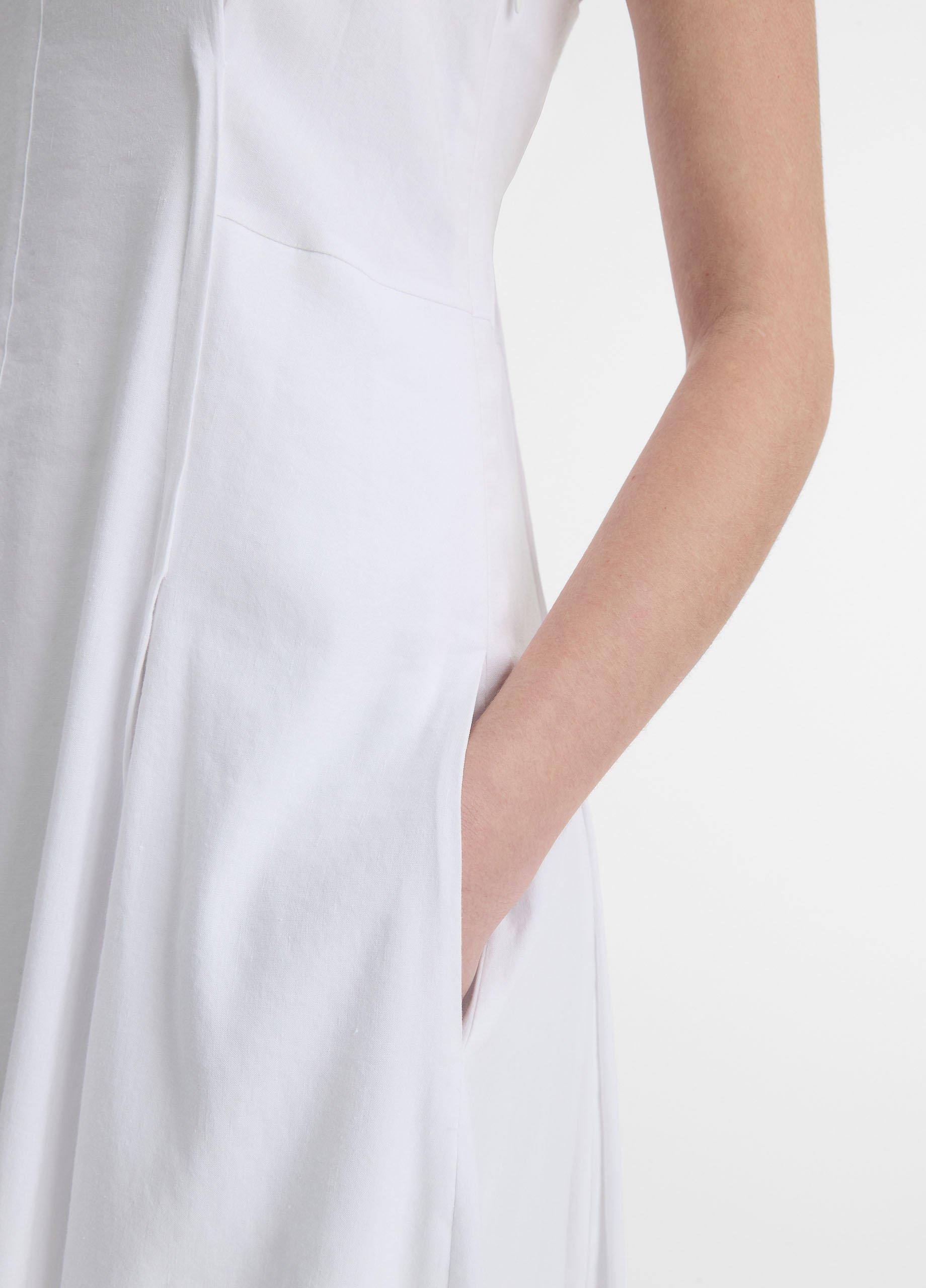 【VINCE】tie-detailed linen-blend ミニ シャツ ドレス VINCE. Linen-blend midi dress | THE OUTNET