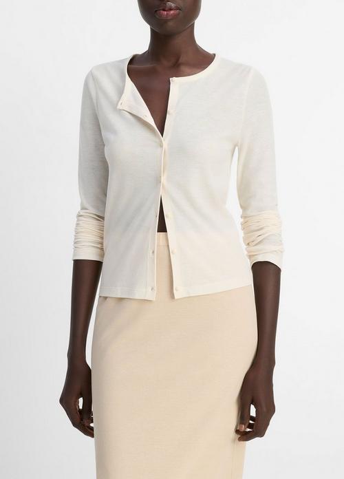 Cotton Crepe Jersey Cardigan