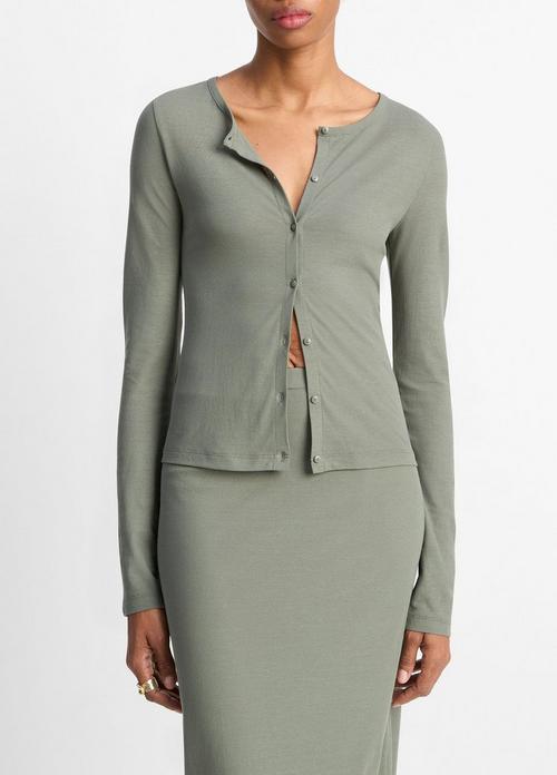 Cotton Crepe Jersey Cardigan