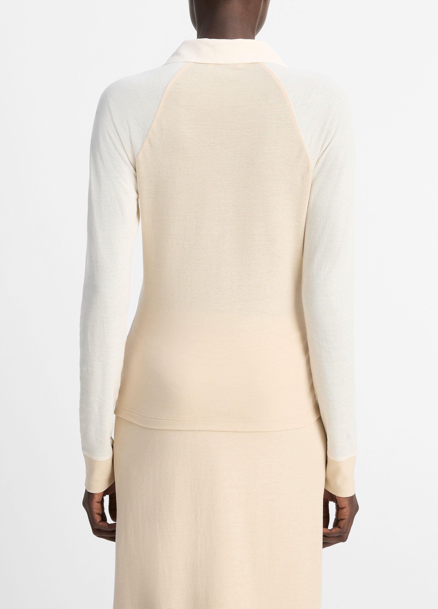 Colorblock Cotton Crepe Jersey Polo Shirt image number 2