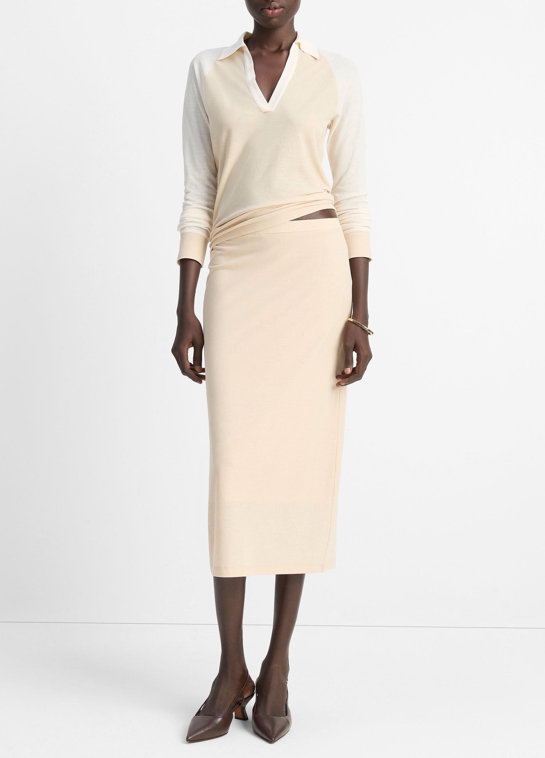 Colorblock Cotton Crepe Jersey Polo Shirt image number 3